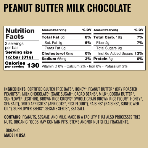 Peanut Butter Milk Chocolate Bars by Kate's Real Food Outlet Store Cheap Online