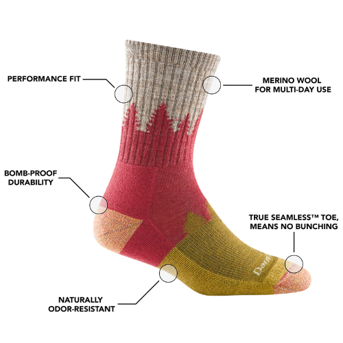 Women's Treeline Micro Crew Midweight Hiking Sock by Darn Tough Huge Surprise Cheap Pice