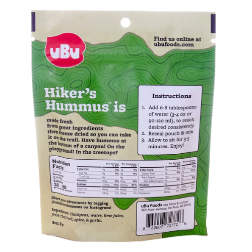 Thai Basil Hiker's Hummus by uBu Foods Buy Cheap Big Sale