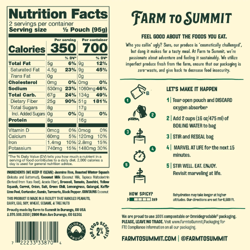 Harvest Green Curry by Farm to Summit Clearance Original