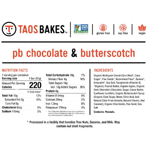 Peanut Butter Chocolate & Butterscotch Bars by Taos Bakes Many Kinds Of Sale Online