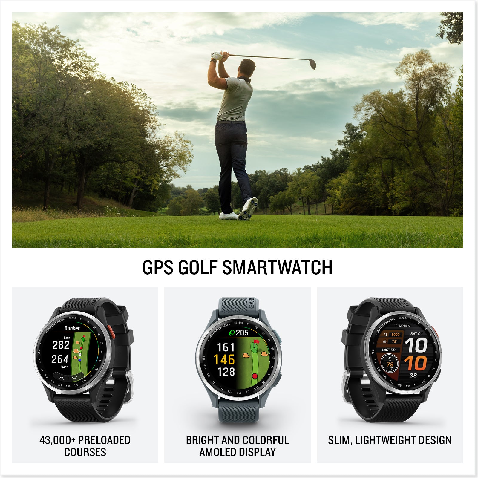 Garmin Approach S44 GPS Golf Smartwatch Cheap Sale Low Cost