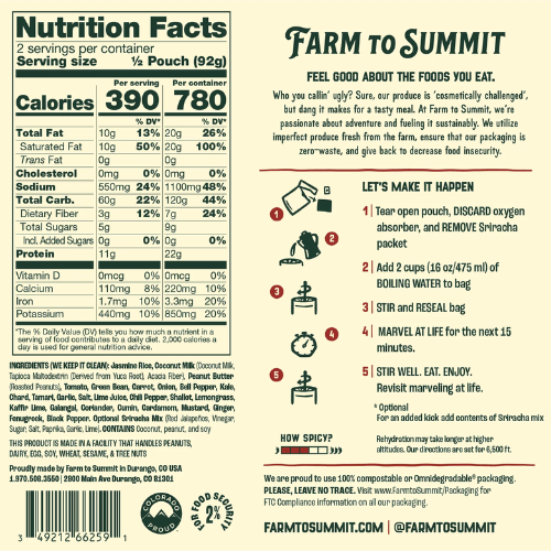 Thai Red Curry by Farm to Summit Clearance 100% Original