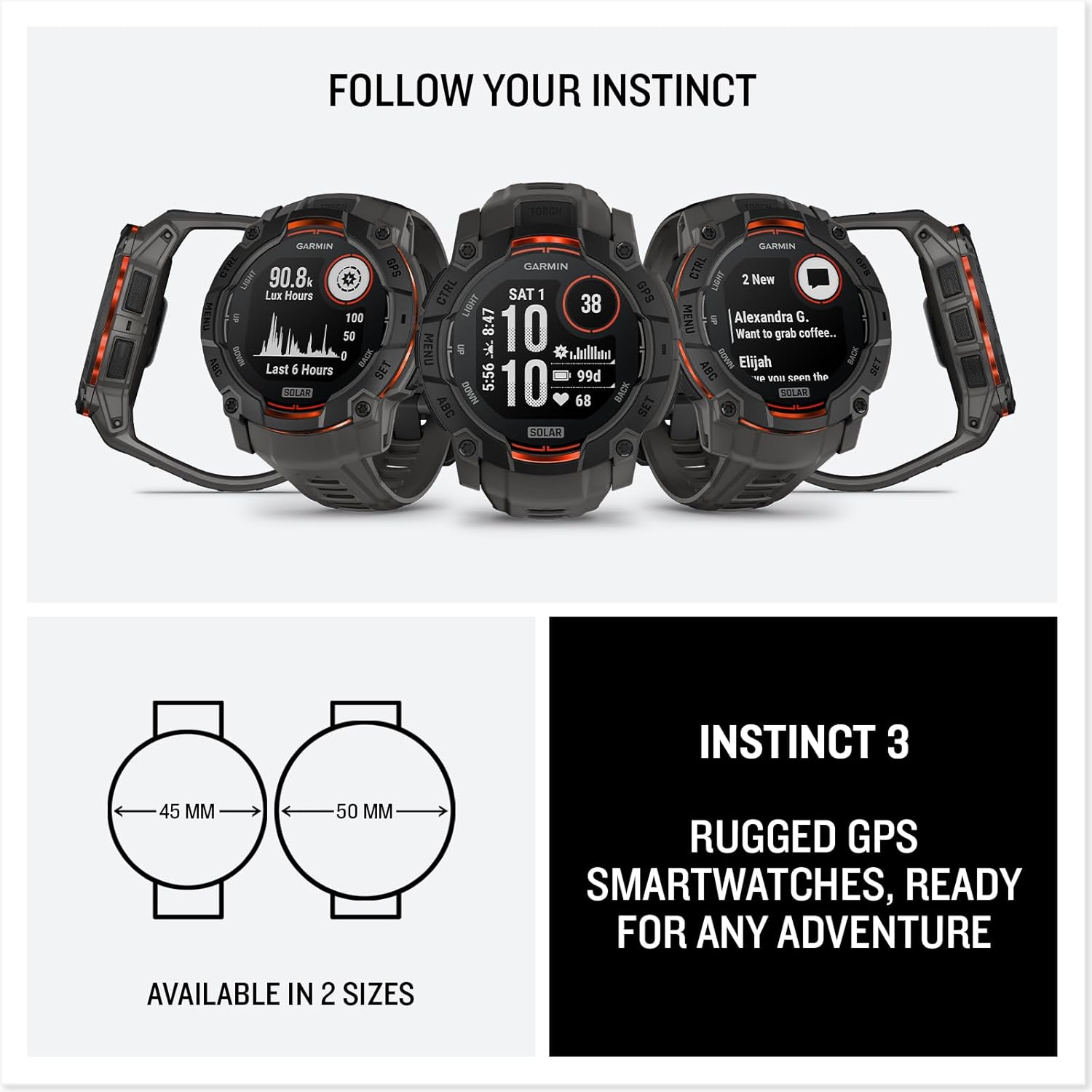 Garmin Instinct 3 Rugged Outdoor GPS Smartwatch Outlet Locations Cheap Online