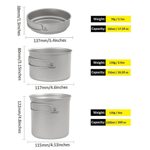 Titanium 3 Piece Cookset by SilverAnt Cheap In China