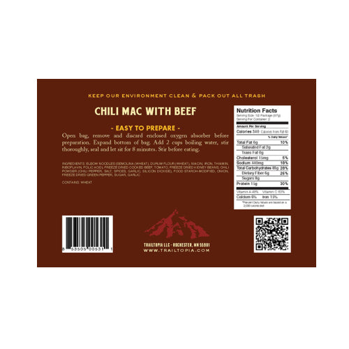 Chili Mac with Beef by Trailtopia Sale Explore