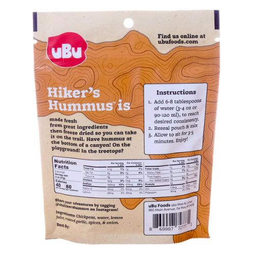 Roasted Garlic Hiker's Hummus by uBu Foods Store Sale