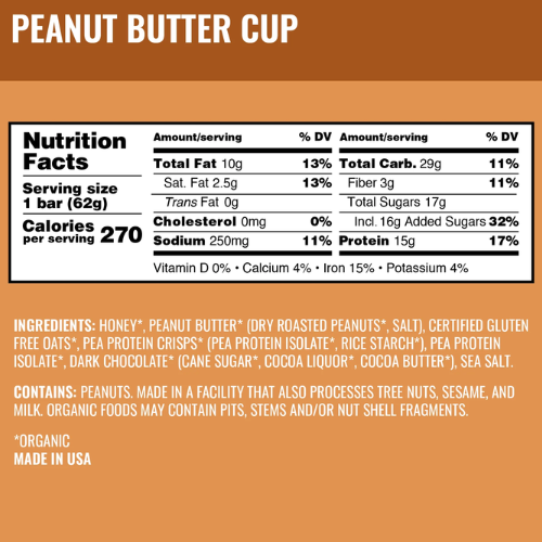 Peanut Butter Cup Protein Bars by Kate's Real Food Outlet Order