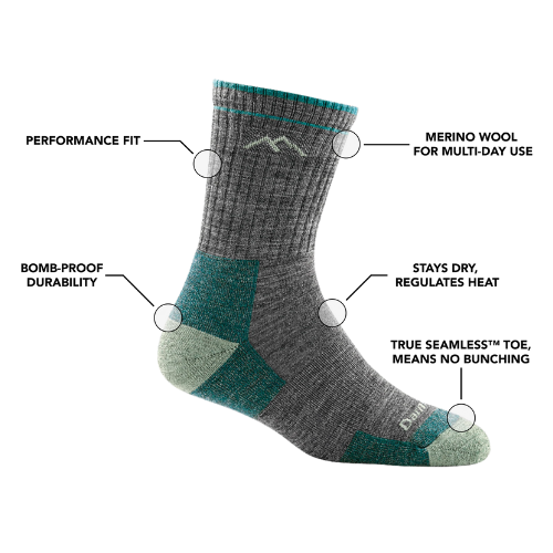 Women's Hiker Micro Crew Midweight Hiking Sock by Darn Tough Low Pice Fee Shipping For Sale