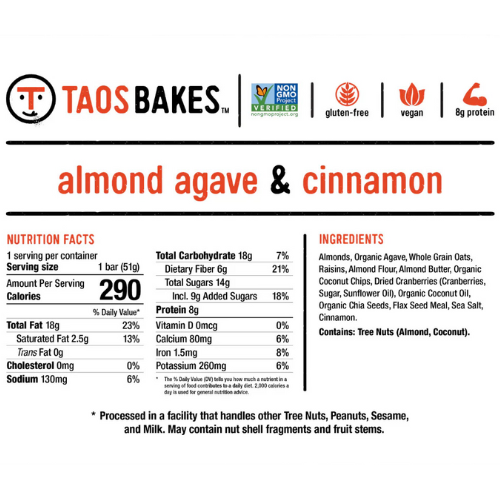 Almond Agave & Cinnamon Bars by Taos Bakes With Paypal For Sale