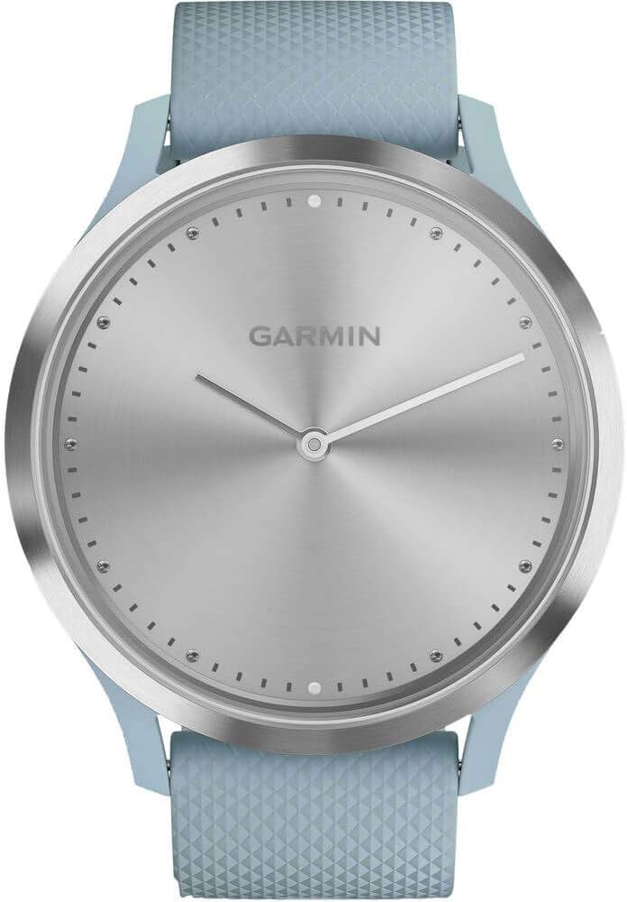 Garmin vivomove HR Hybrid Smartwatch - Silver with Sea Foam Silicone Band Amazon For Sale