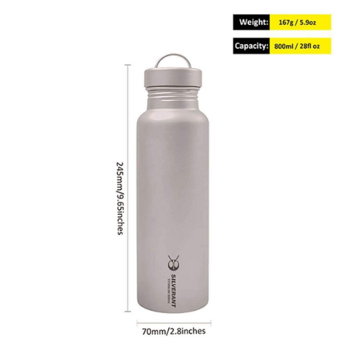 Titanium 800ml Screw Top Clip Bottle by SilverAnt Outlet Affordable