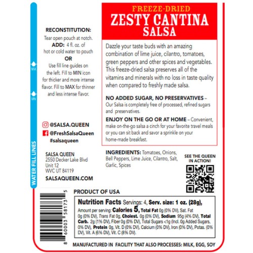 Freeze-Dried Zesty Cantina Salsa by Salsa Queen Discount Huge Surprise