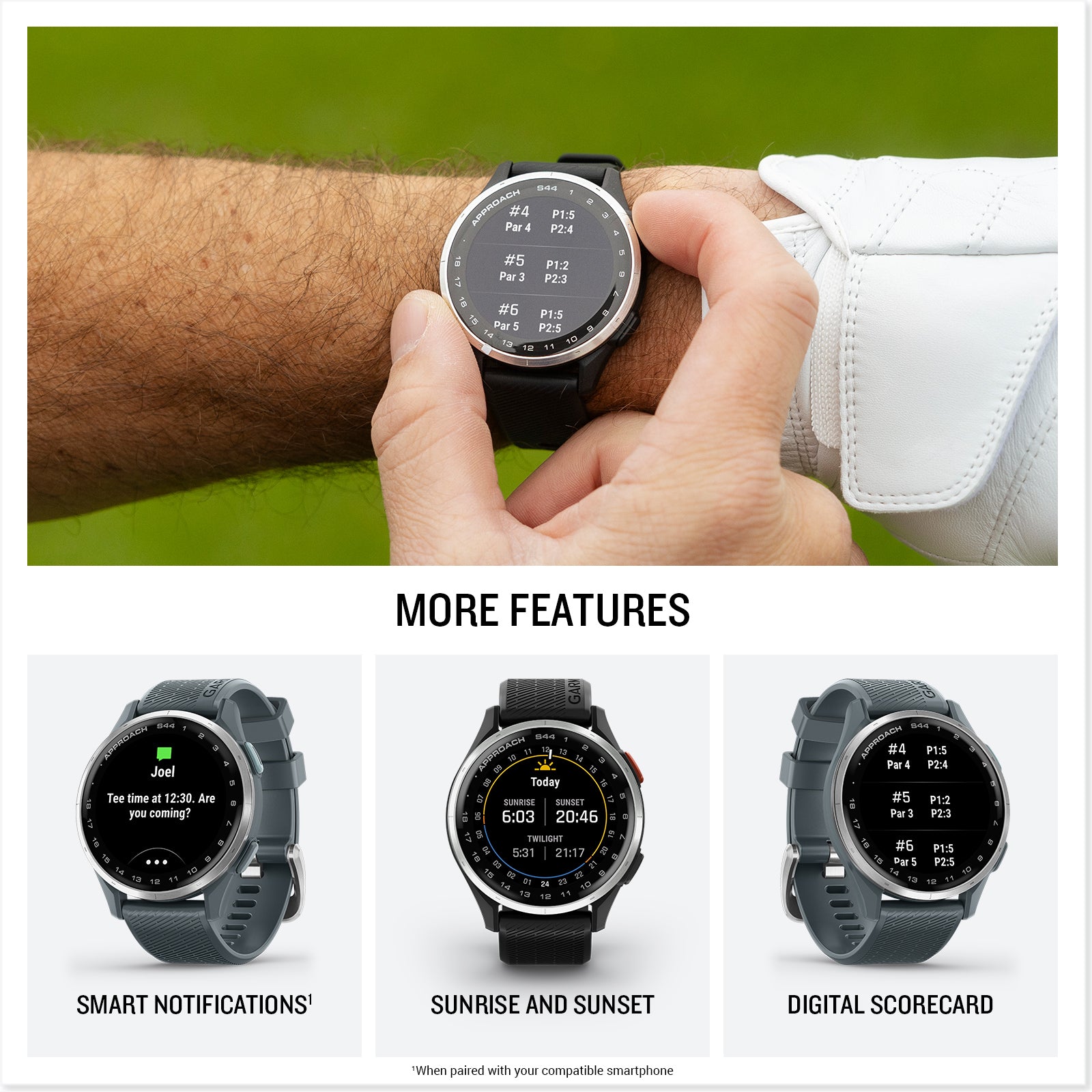 Garmin Approach S44 GPS Golf Smartwatch Cheap Sale Low Cost