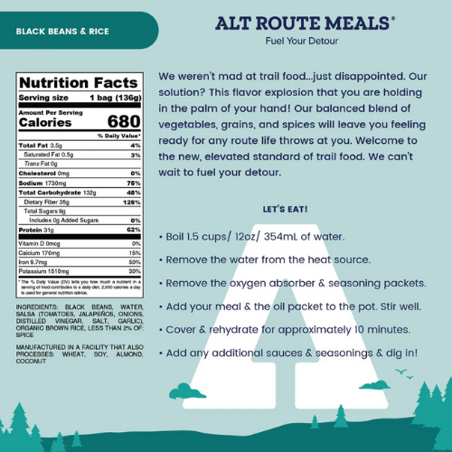 Black Beans & Rice by Alt Route Meals Clearance Pirce Sale