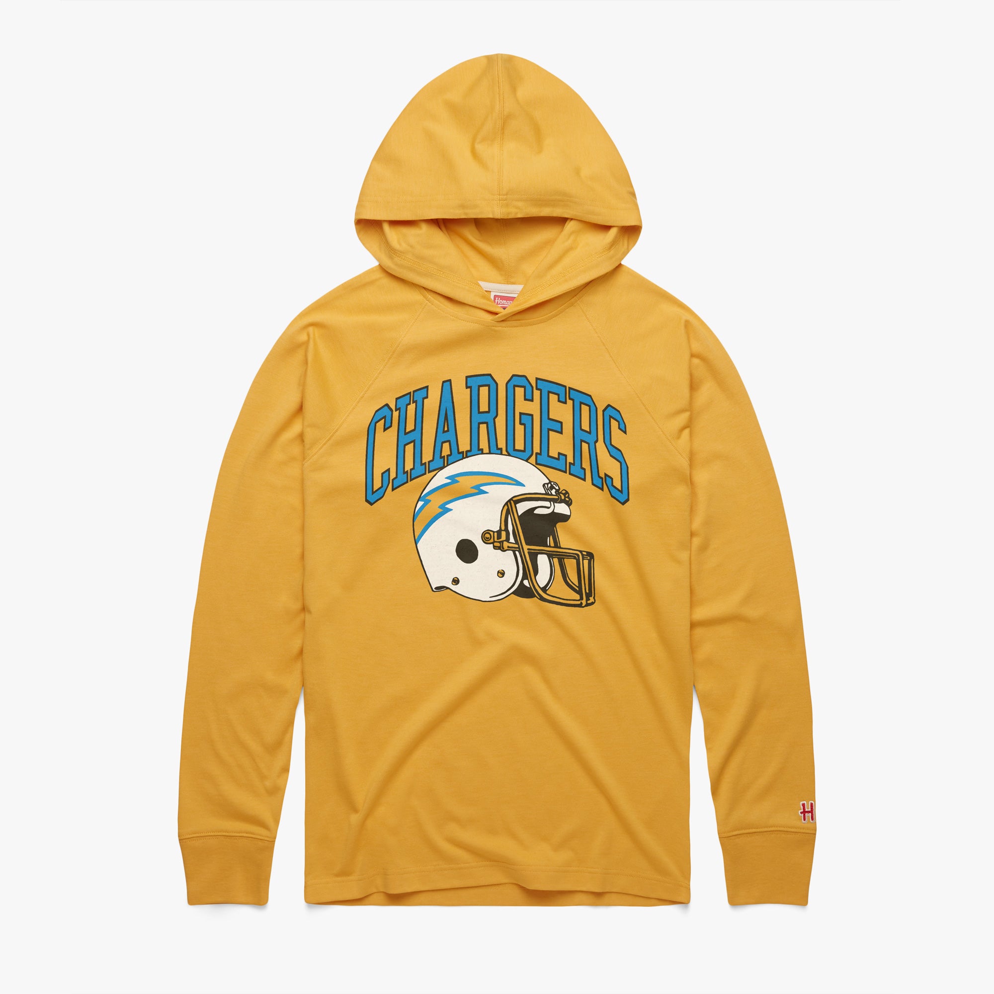 Los Angeles Chargers Helmet Retro Lightweight Hoodie Discount Official Site