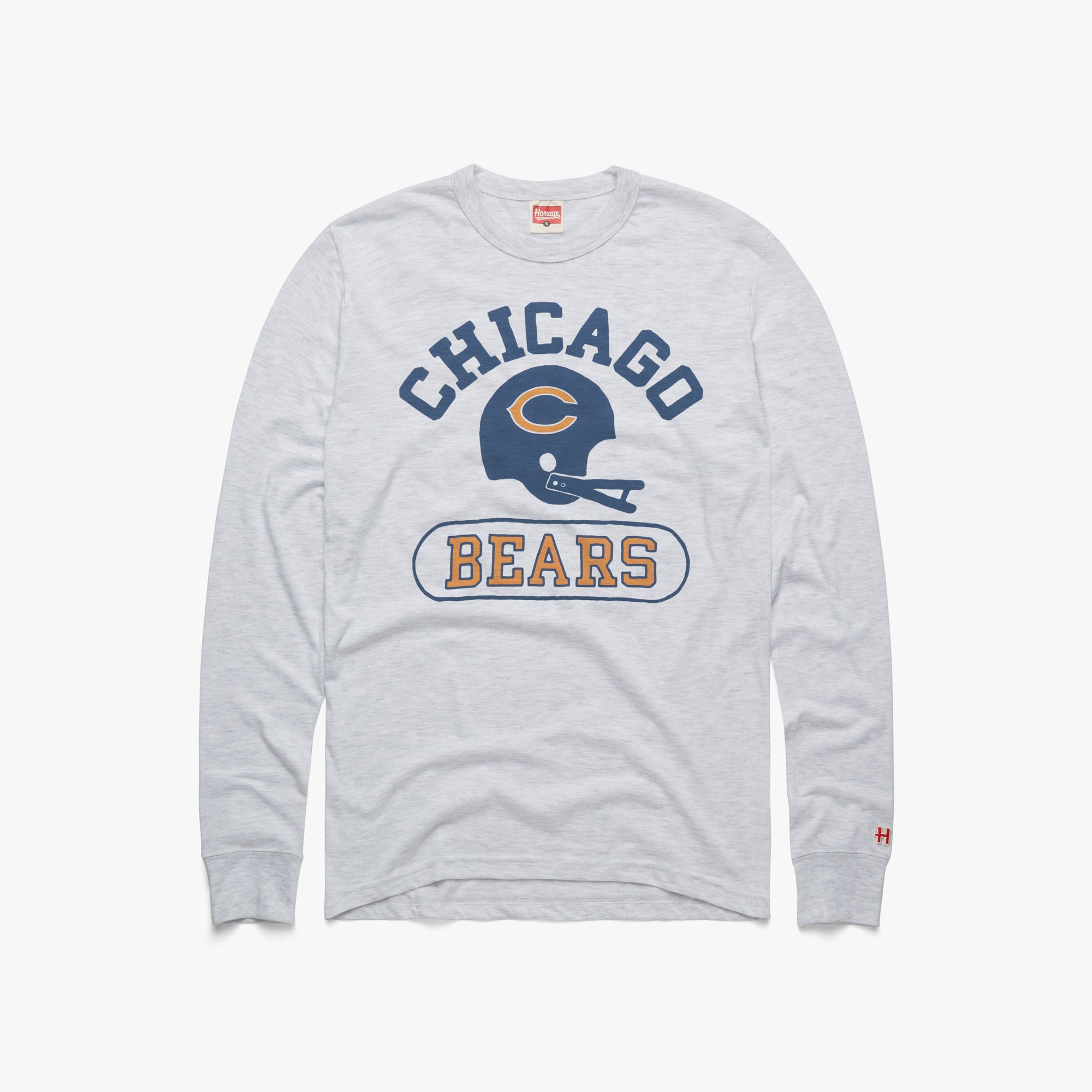 Chicago Bears Throwback Helmet Long Sleeve Tee Clearance For Cheap