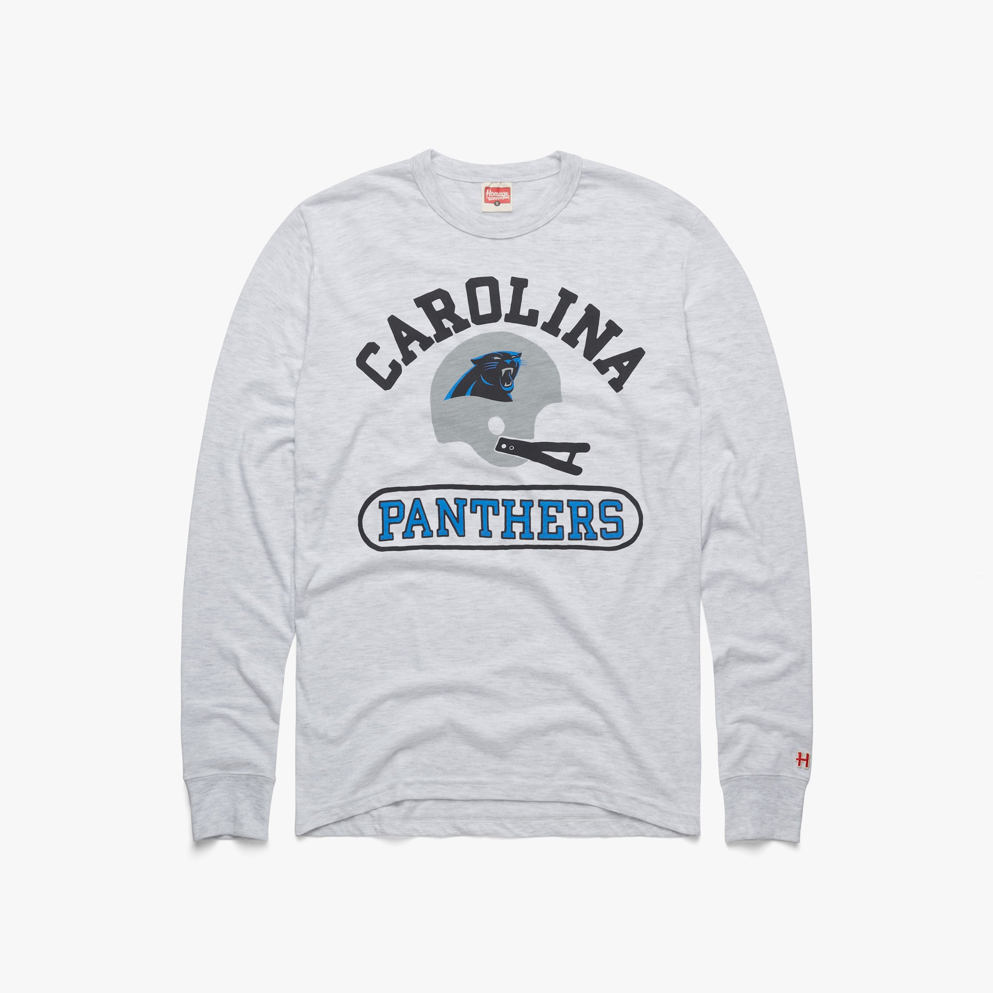 Carolina Panthers Throwback Helmet Long Sleeve Tee Pay With Paypal Cheap Online