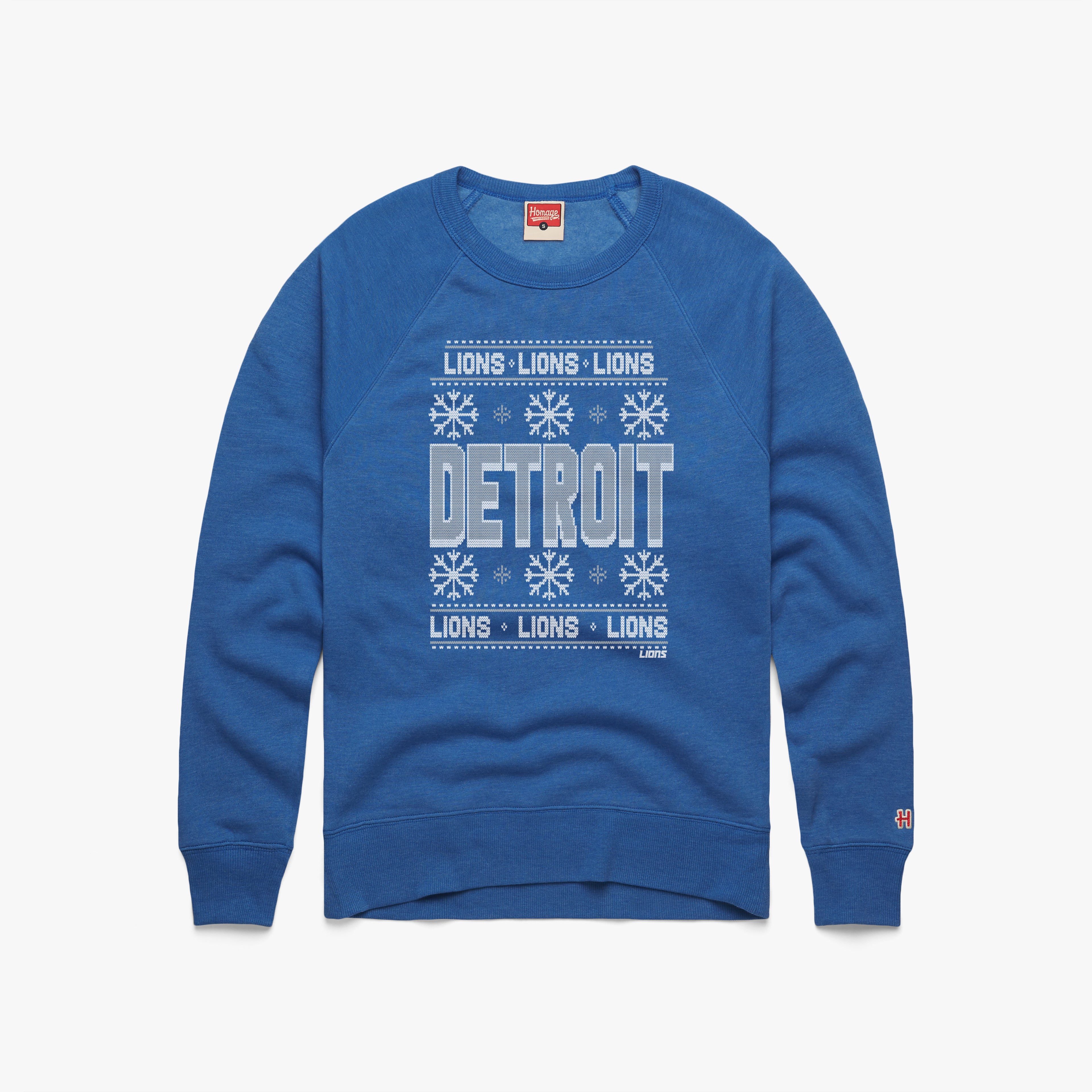 Detroit Lions Holiday Crewneck Supply Sale Online