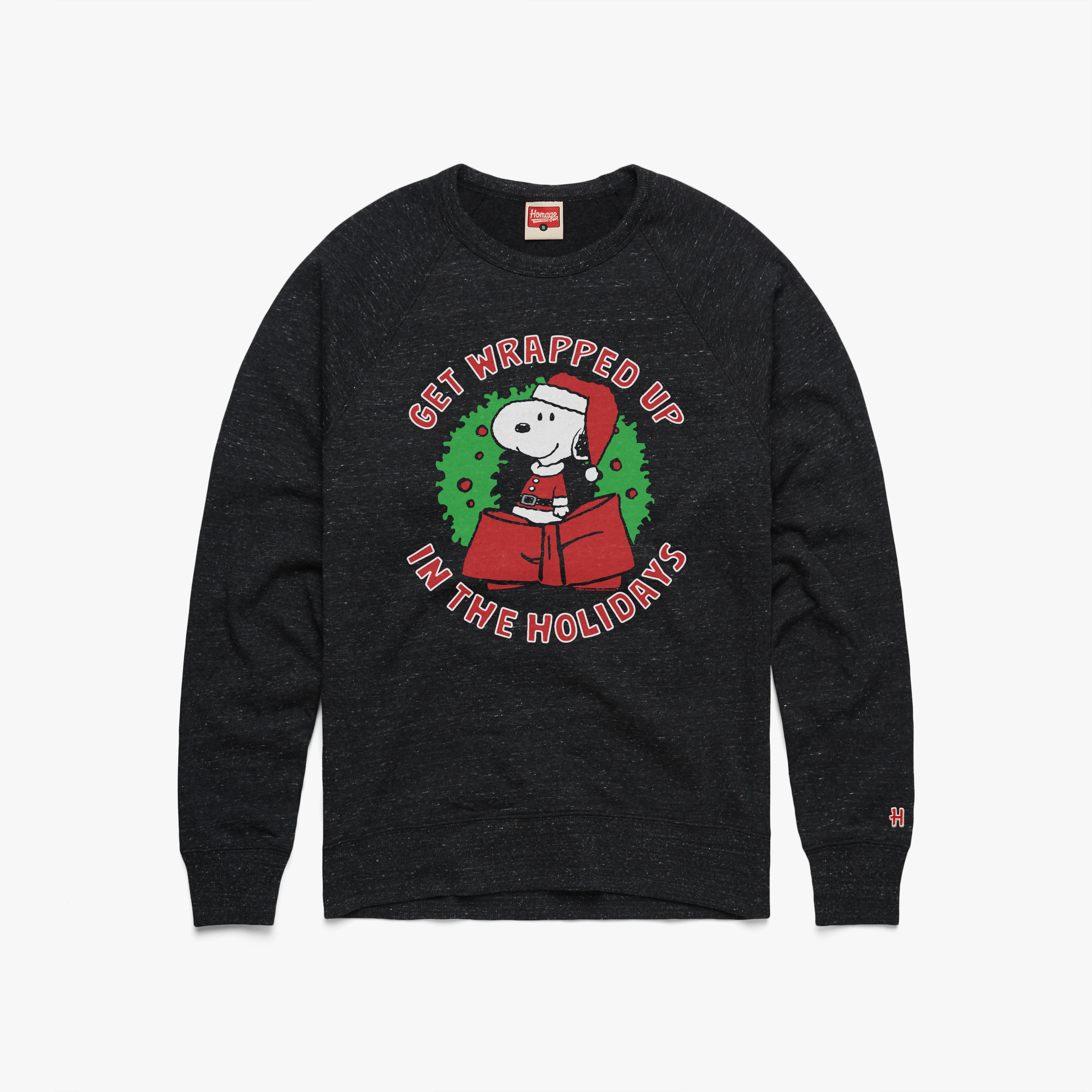 Peanuts Snoopy Get Wrapped Up In The Holidays Crewneck Cheap Online Store