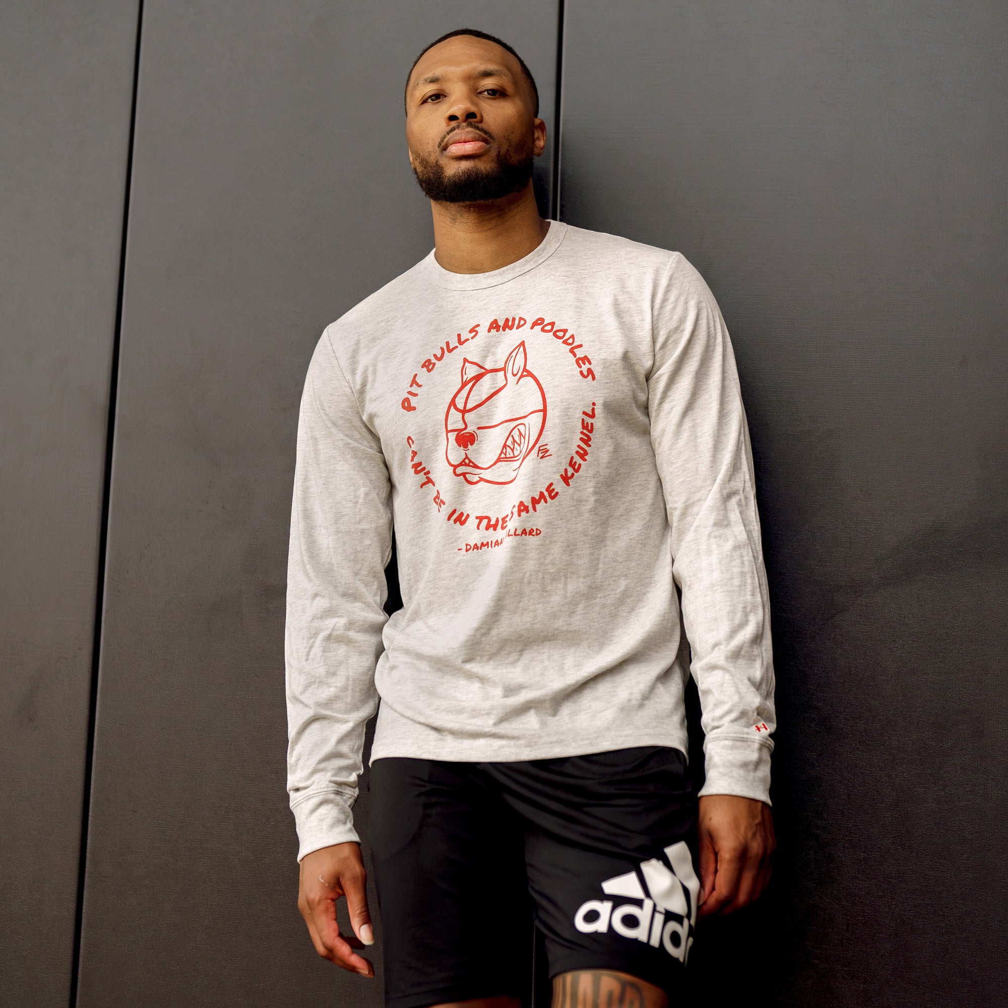 Pit Bulls And Poodles Damian Lillard Long Sleeve Tee Clearance Online Fake