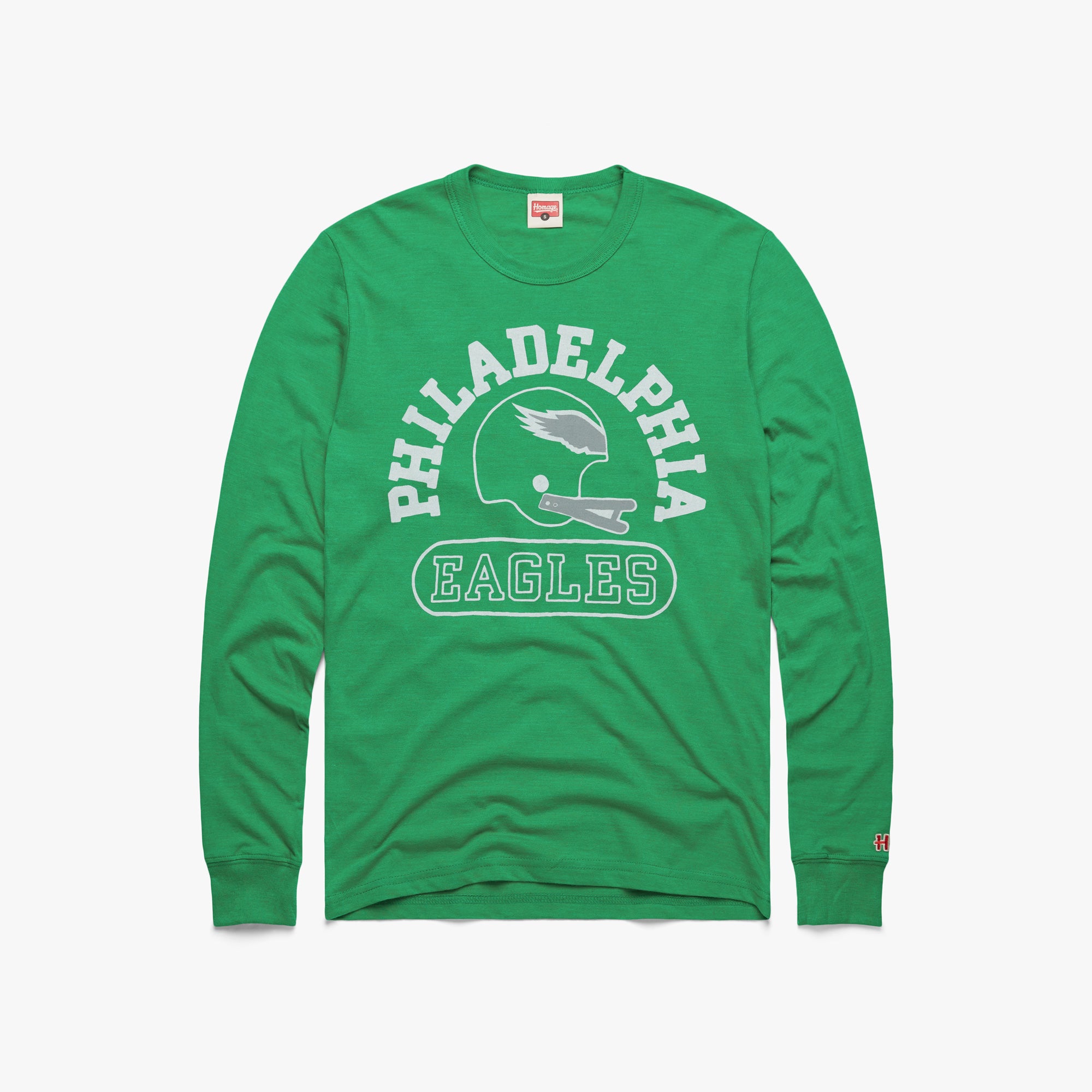 Philadelphia Eagles Throwback Helmet Long Sleeve Tee Sale In China