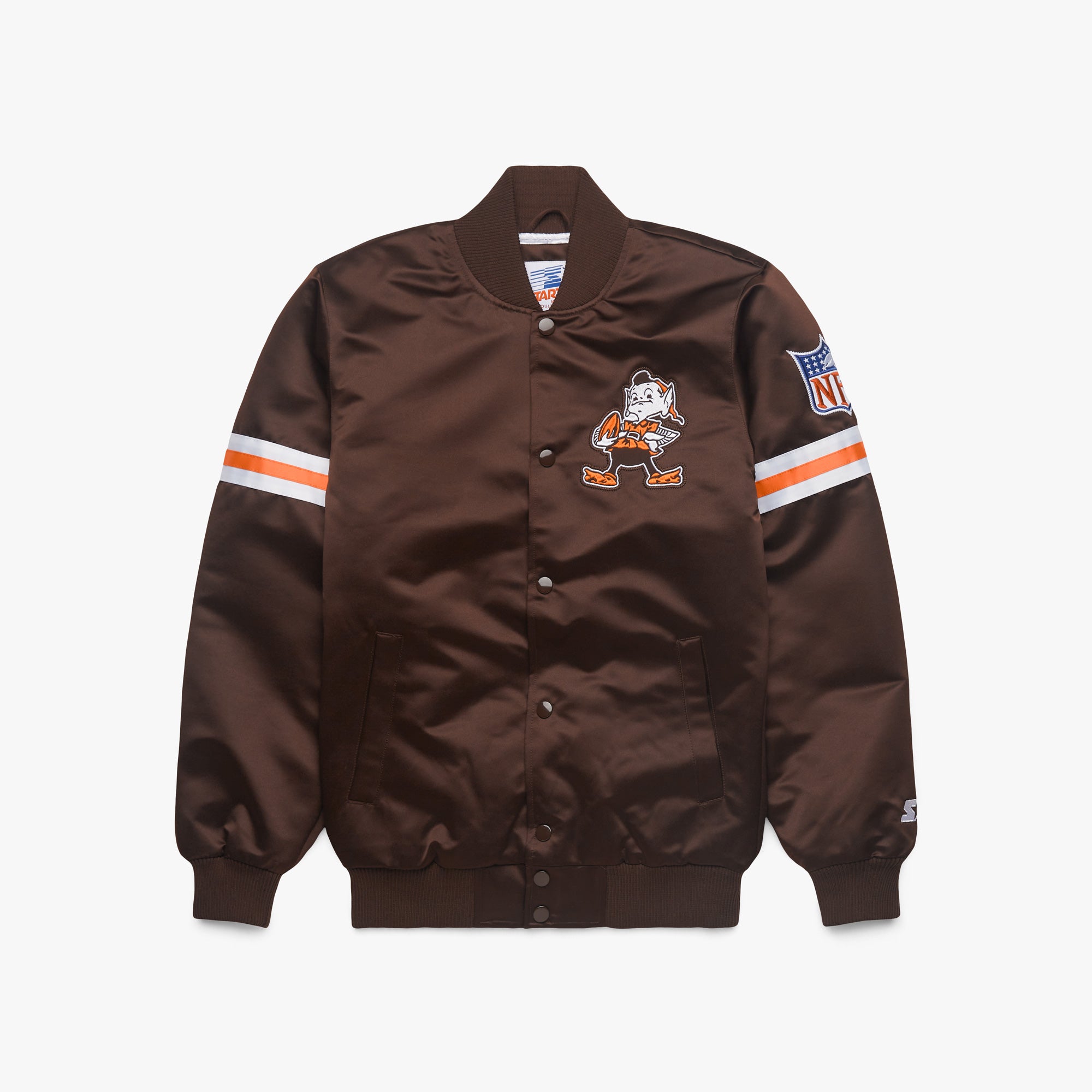 HOMAGE X Starter Browns Heavyweight Satin Jacket Discount Best Sale