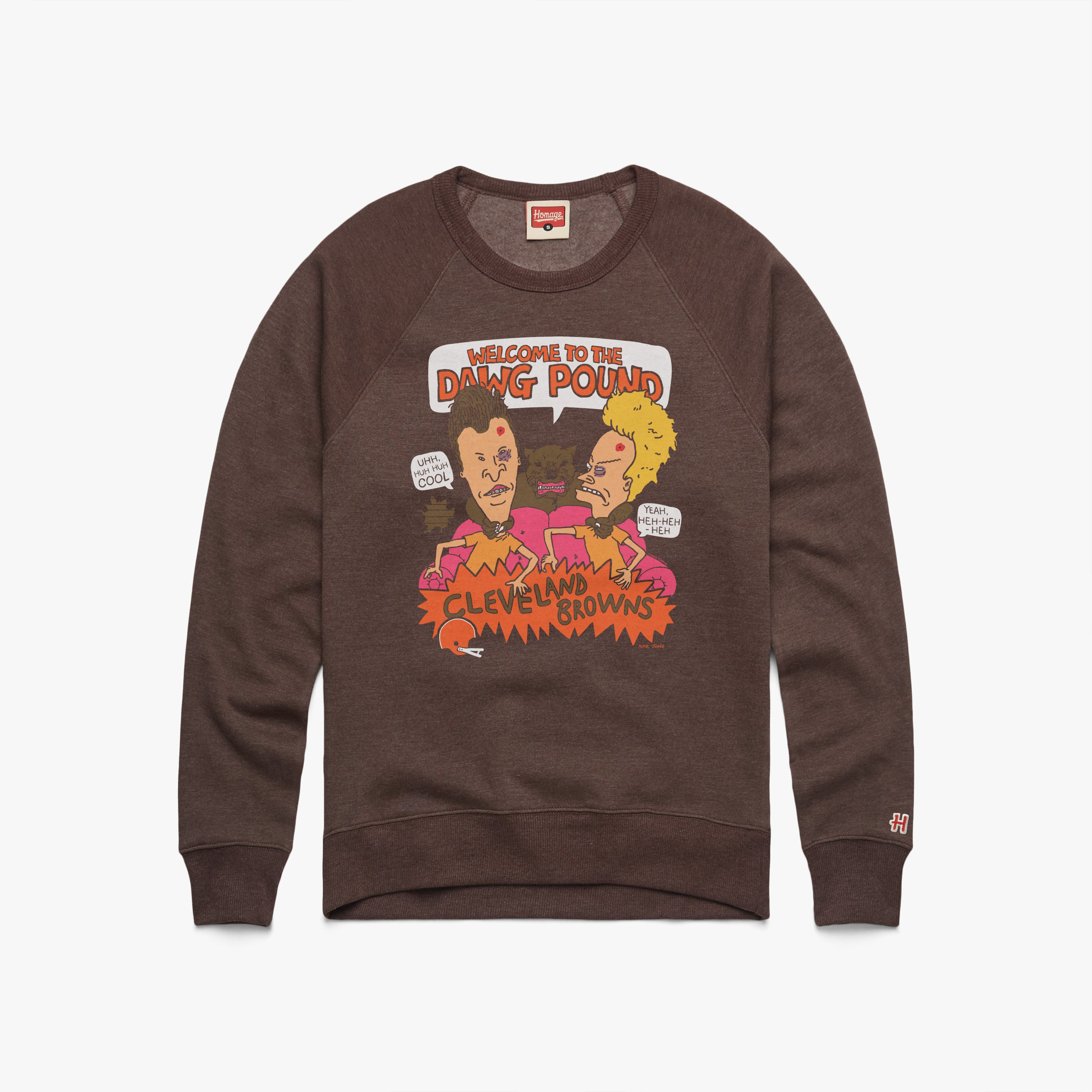 Beavis And Butt-Head X Cleveland Browns Dawg Pound Crewneck From China Free Shipping Low Pice