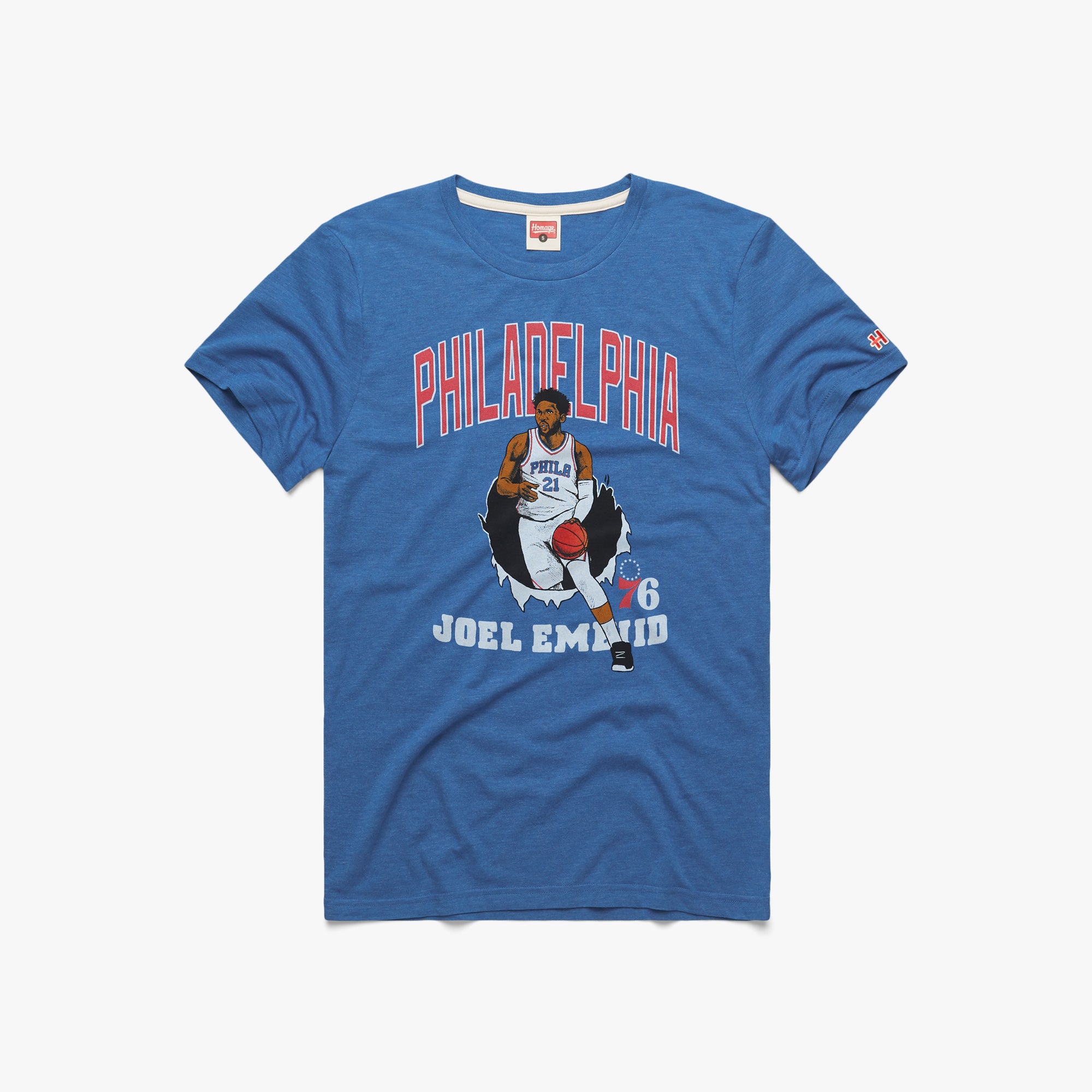 76ers Joel Embiid Bustin' Through Quality Free Shipping For Sale