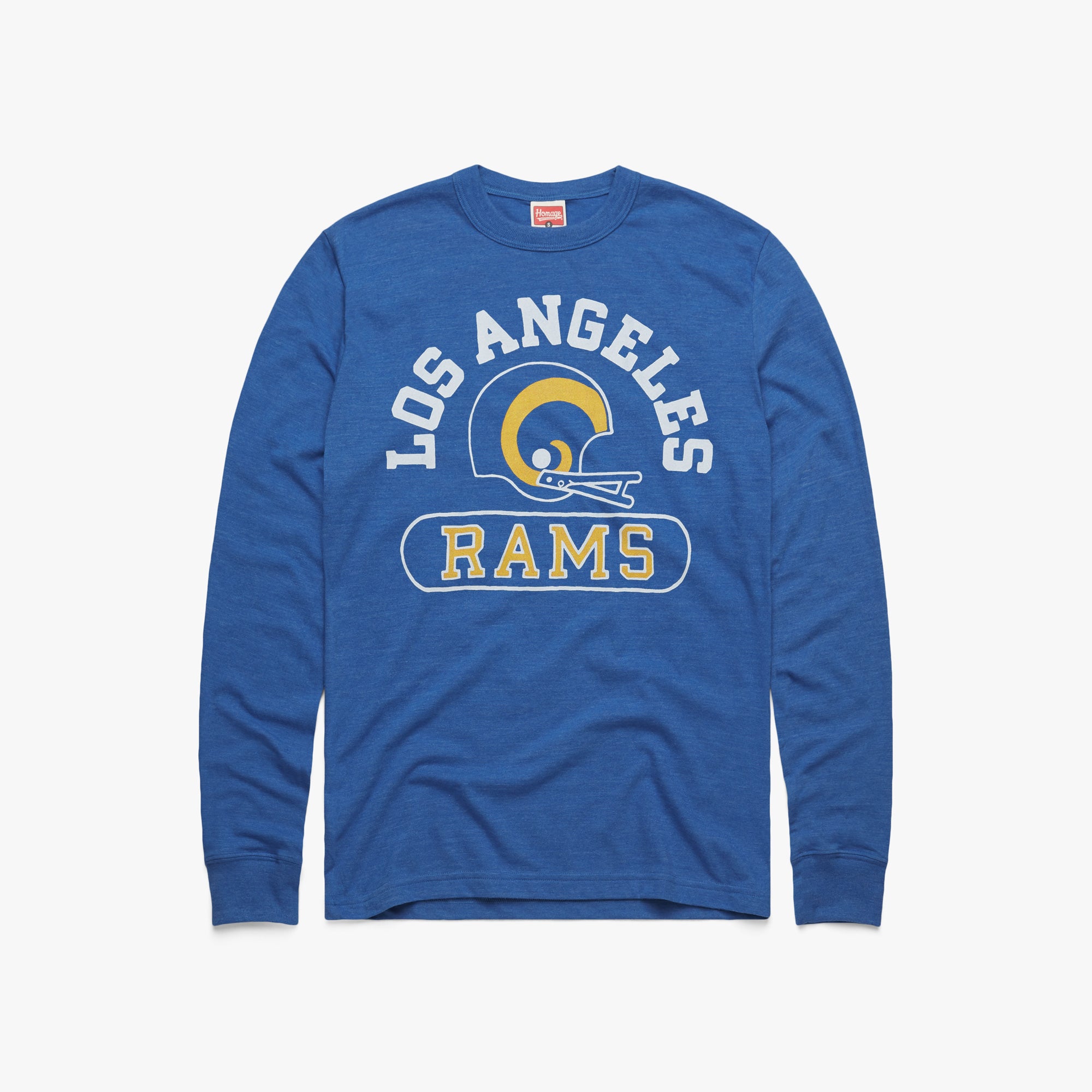 Los Angeles Rams Throwback Helmet Long Sleeve Tee Real Cheap Online