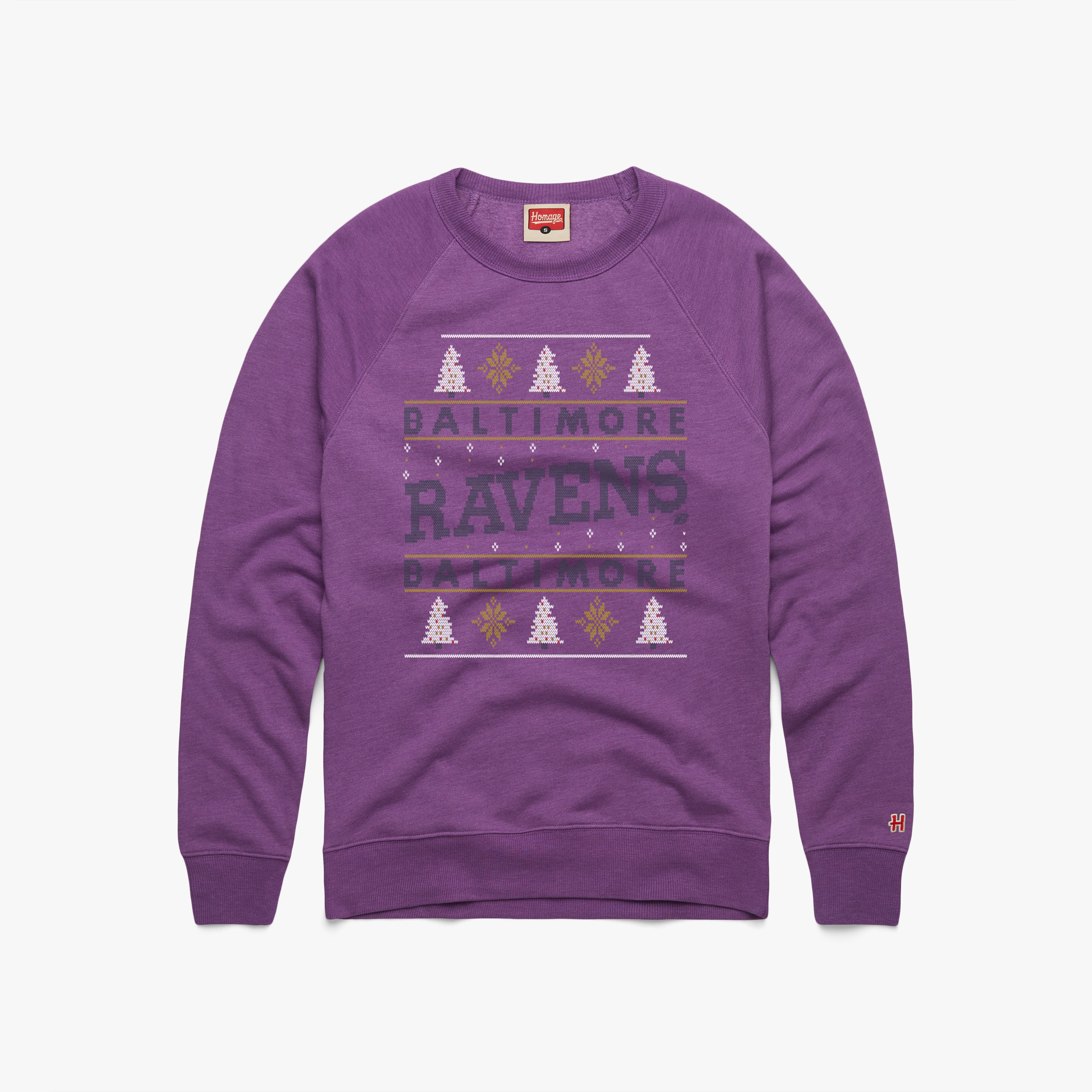 Baltimore Ravens Holiday Crewneck Sale Good Selling