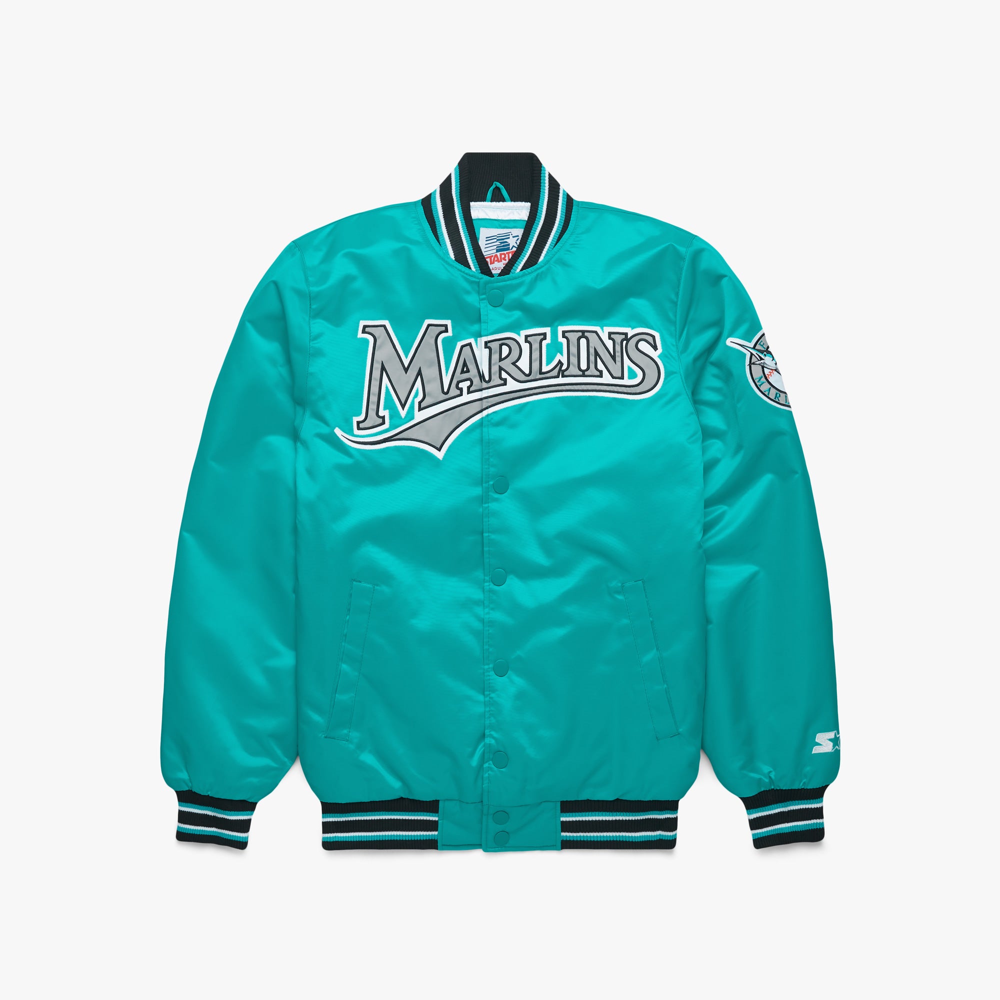 HOMAGE X Starter Marlins Satin Jacket Outlet Get To Buy