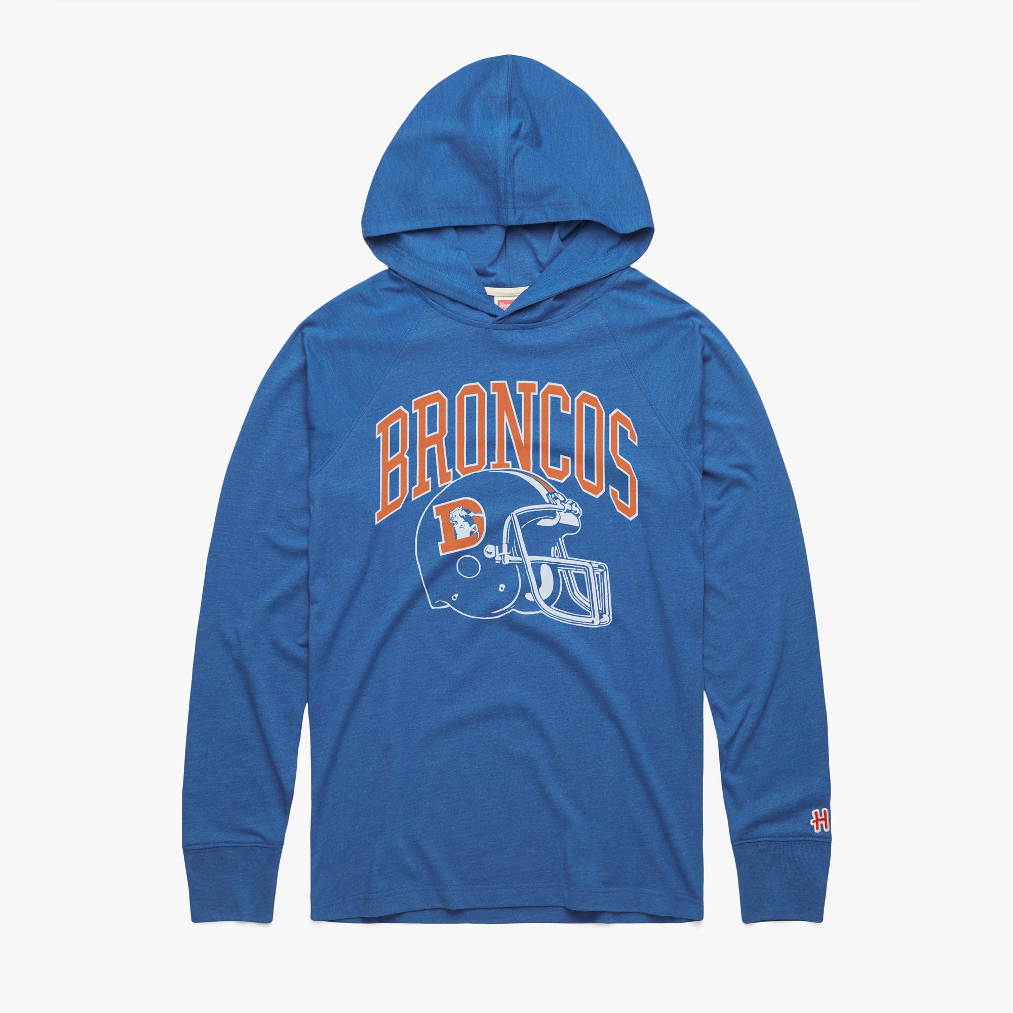 Denver Broncos Helmet Retro Lightweight Hoodie Cheap Online Store