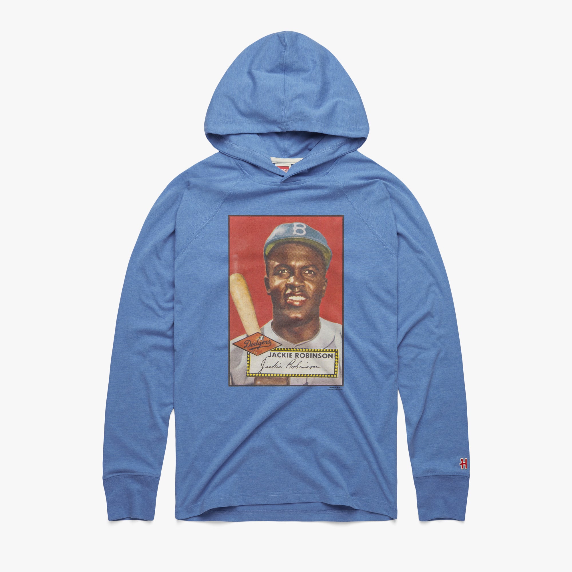 1952 Topps Baseball Jackie Robinson Dodgers Lightweight Hoodie Deals Cheap Pice