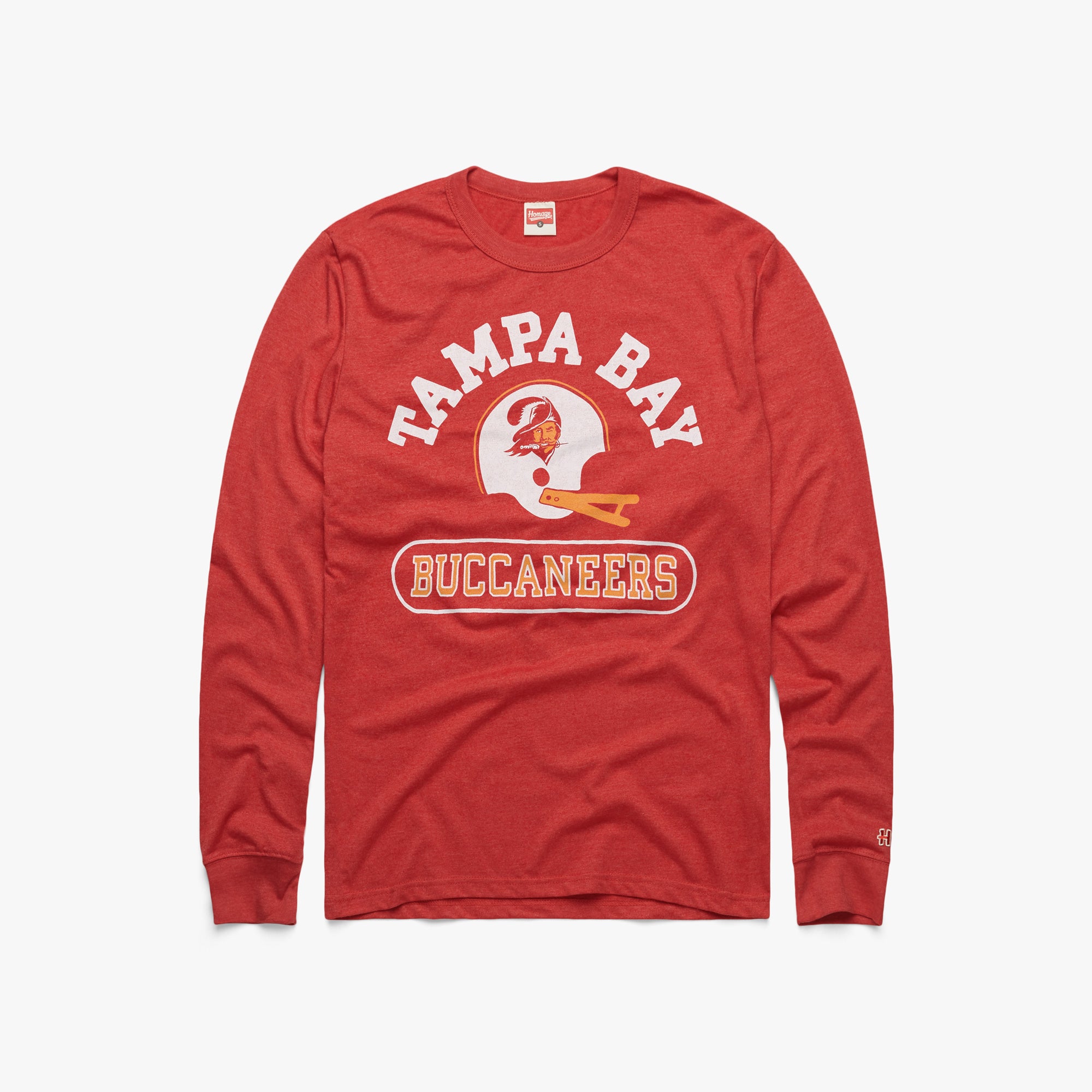 Tampa Bay Buccaneers Throwback Helmet Long Sleeve Tee Cheap Discounts