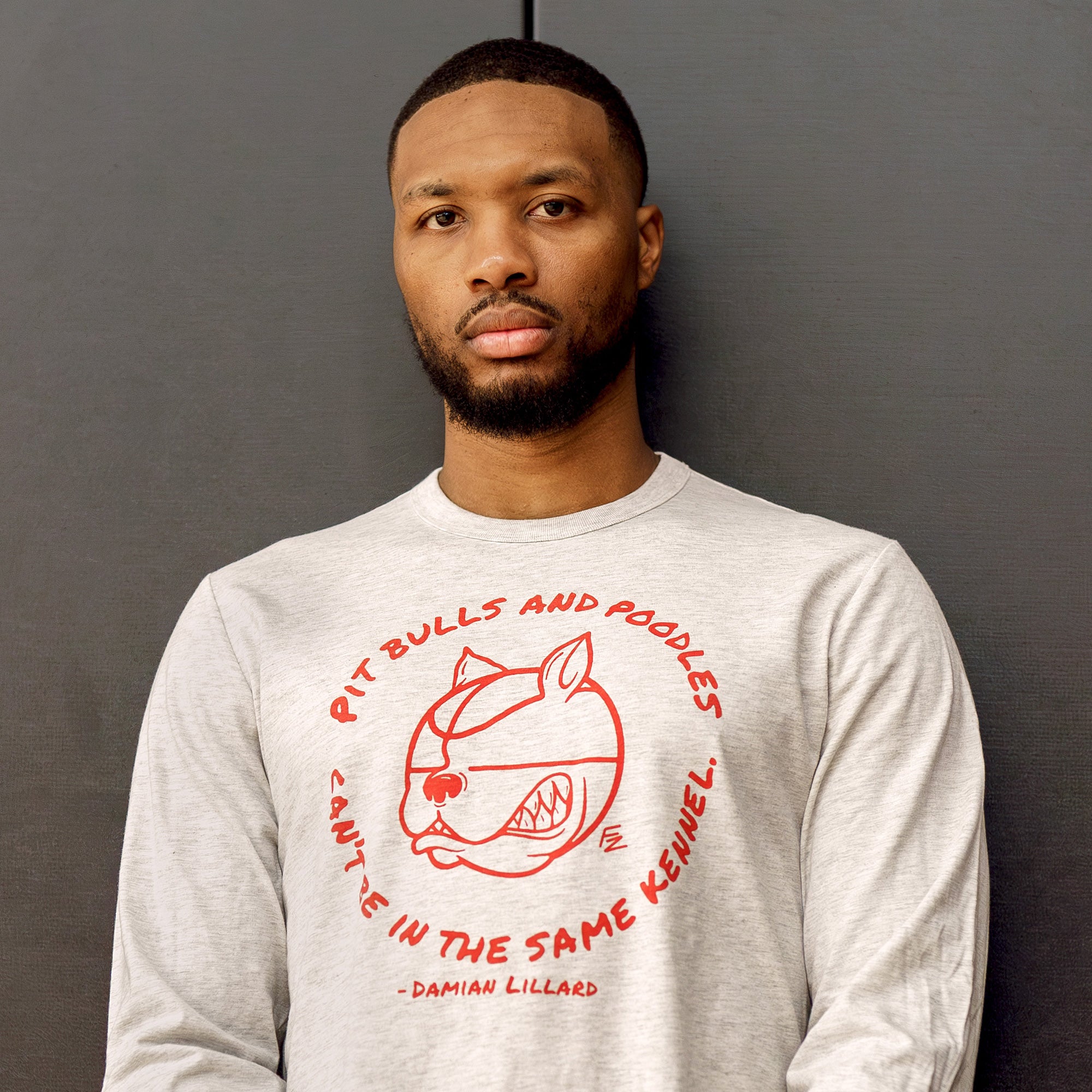 Pit Bulls And Poodles Damian Lillard Long Sleeve Tee Clearance Online Fake