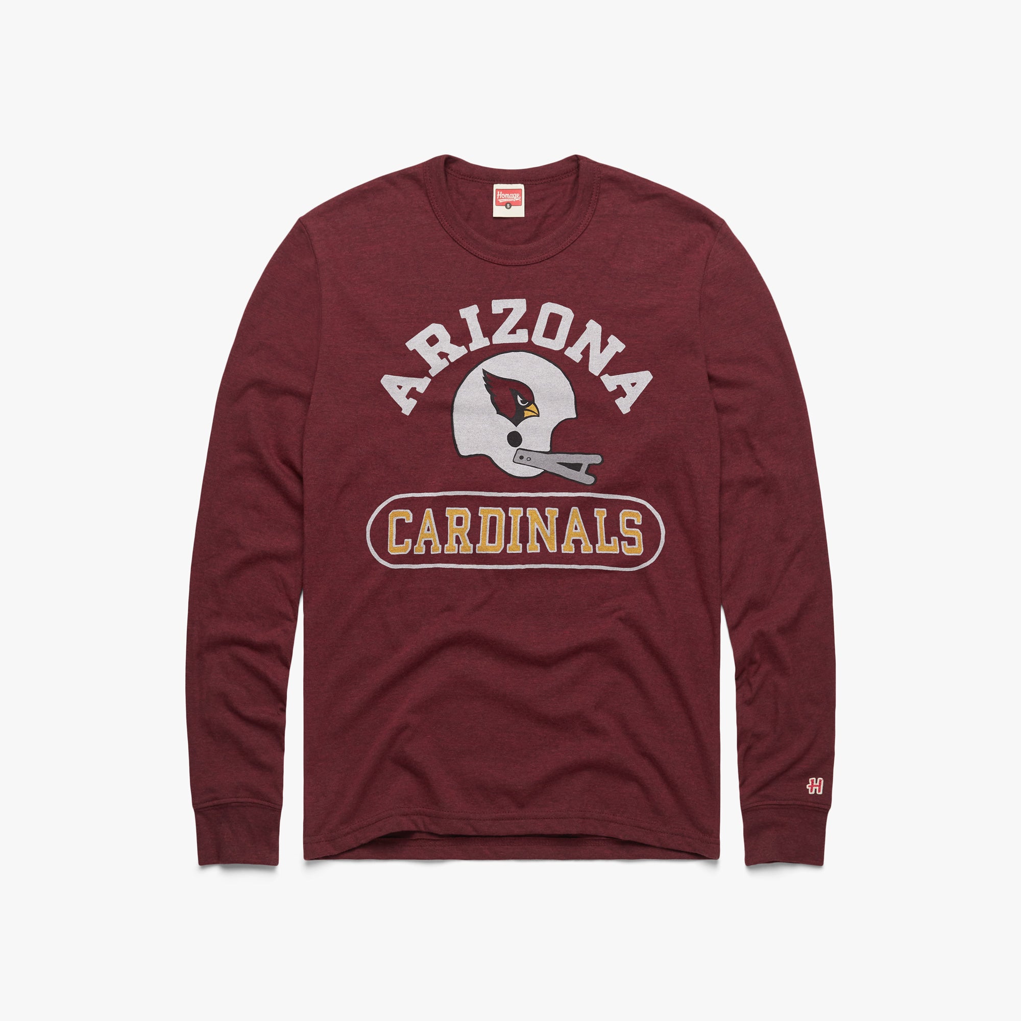 Arizona Cardinals Throwback Helmet Long Sleeve Tee Get Authentic Cheap Pice