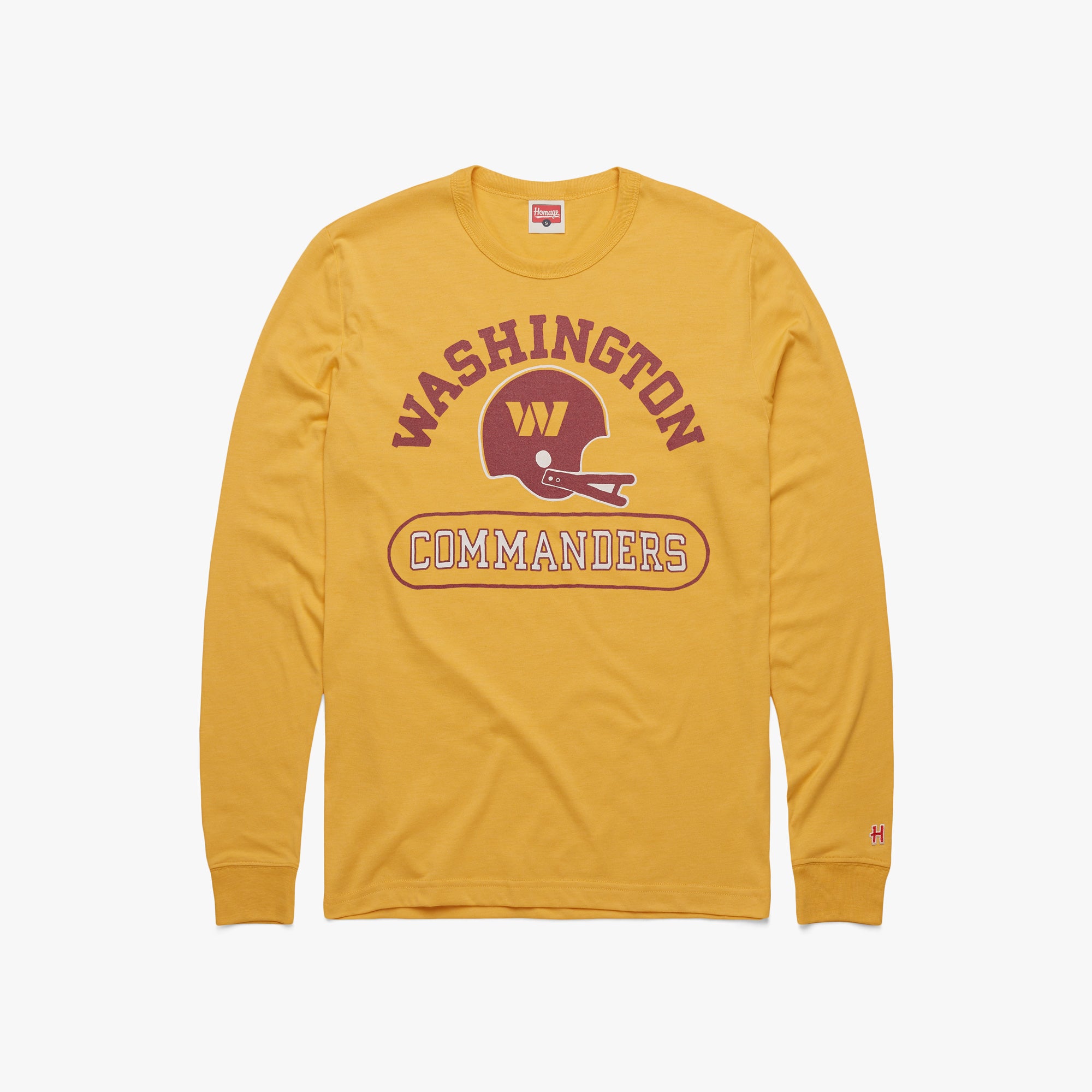 Washington Commanders Throwback Helmet Long Sleeve Tee Best Sale Cheap Online