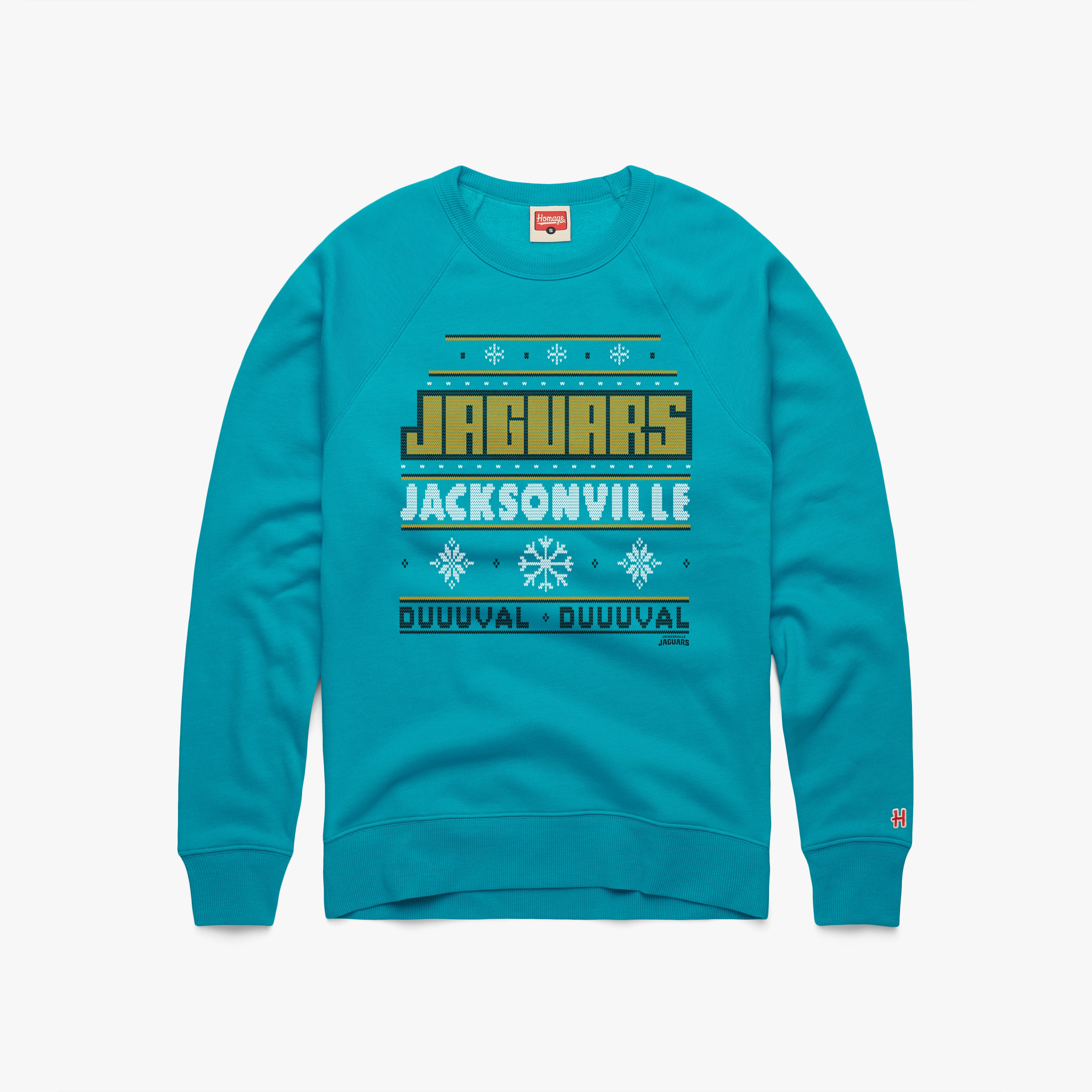 Jacksonville Jaguars Holiday Crewneck Popular