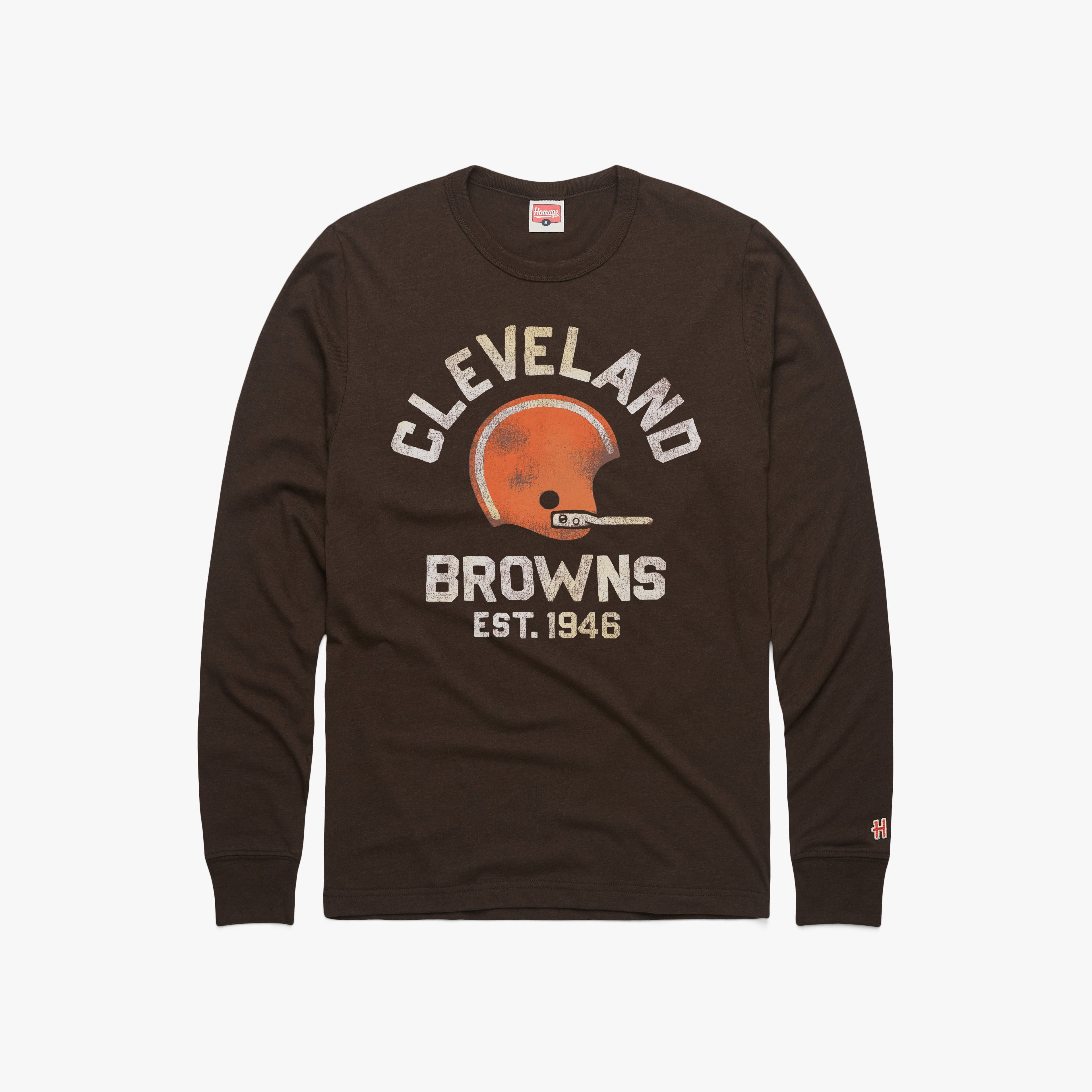 Cleveland Browns Est. 1946 Long Sleeve Tee With Paypal For Sale