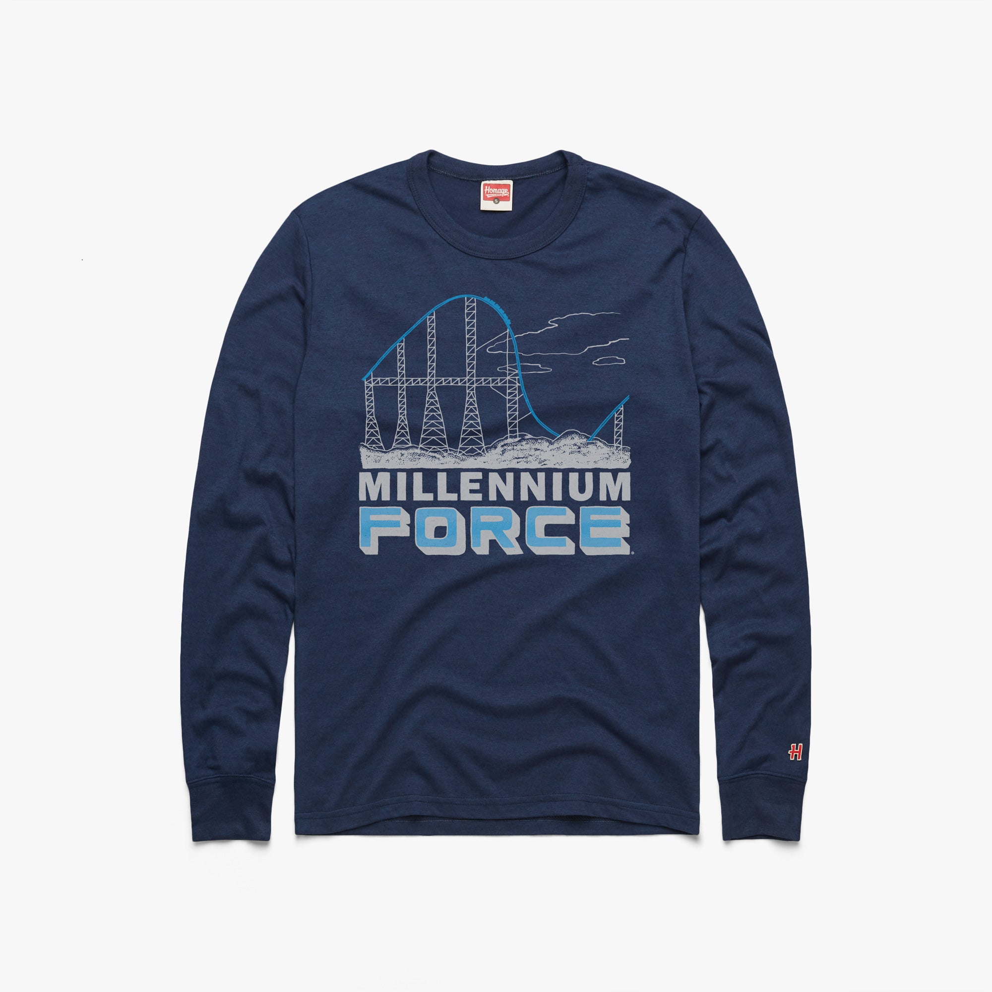 Cedar Point Millennium Force Drop Long Sleeve Tee Clearance Fast Delivery