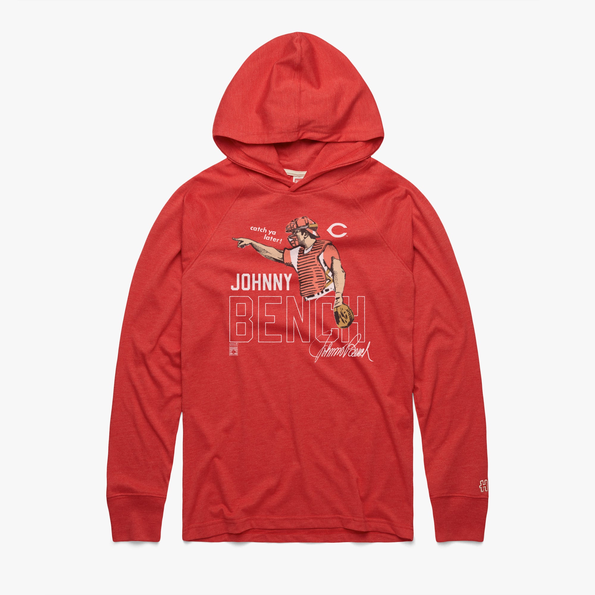 Johnny Bench Reds Lightweight Hoodie Cheap Sale Online