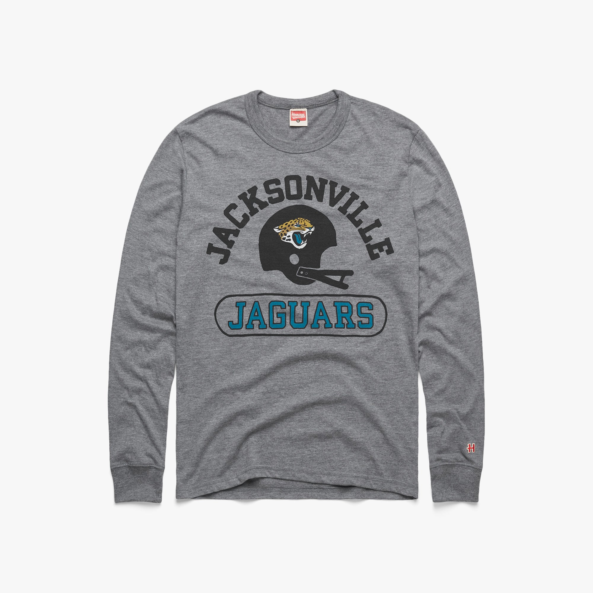 Jacksonville Jaguars Throwback Helmet Long Sleeve Tee Cheap Pice Wholesale