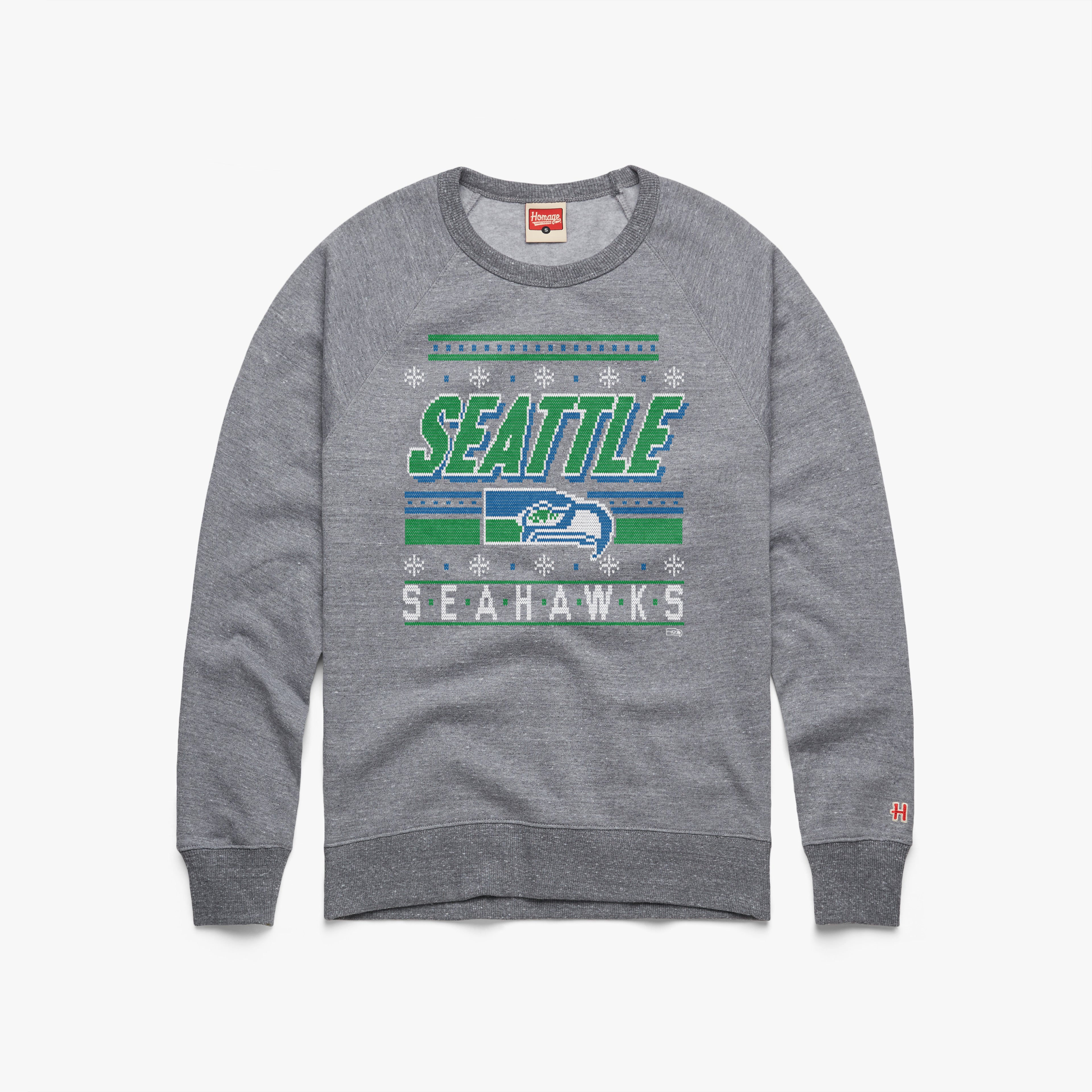 Seattle Seahawks Holiday Crewneck Outlet 100% Authentic