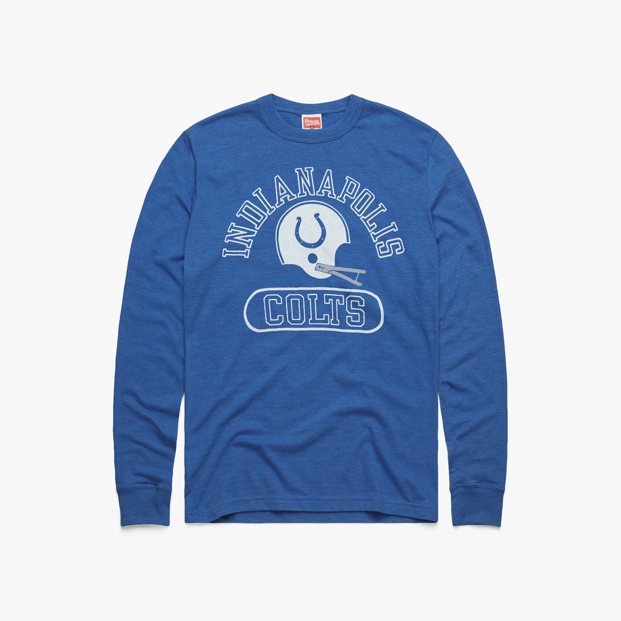 Indianapolis Colts Throwback Helmet Long Sleeve Tee Buy Cheap Shop