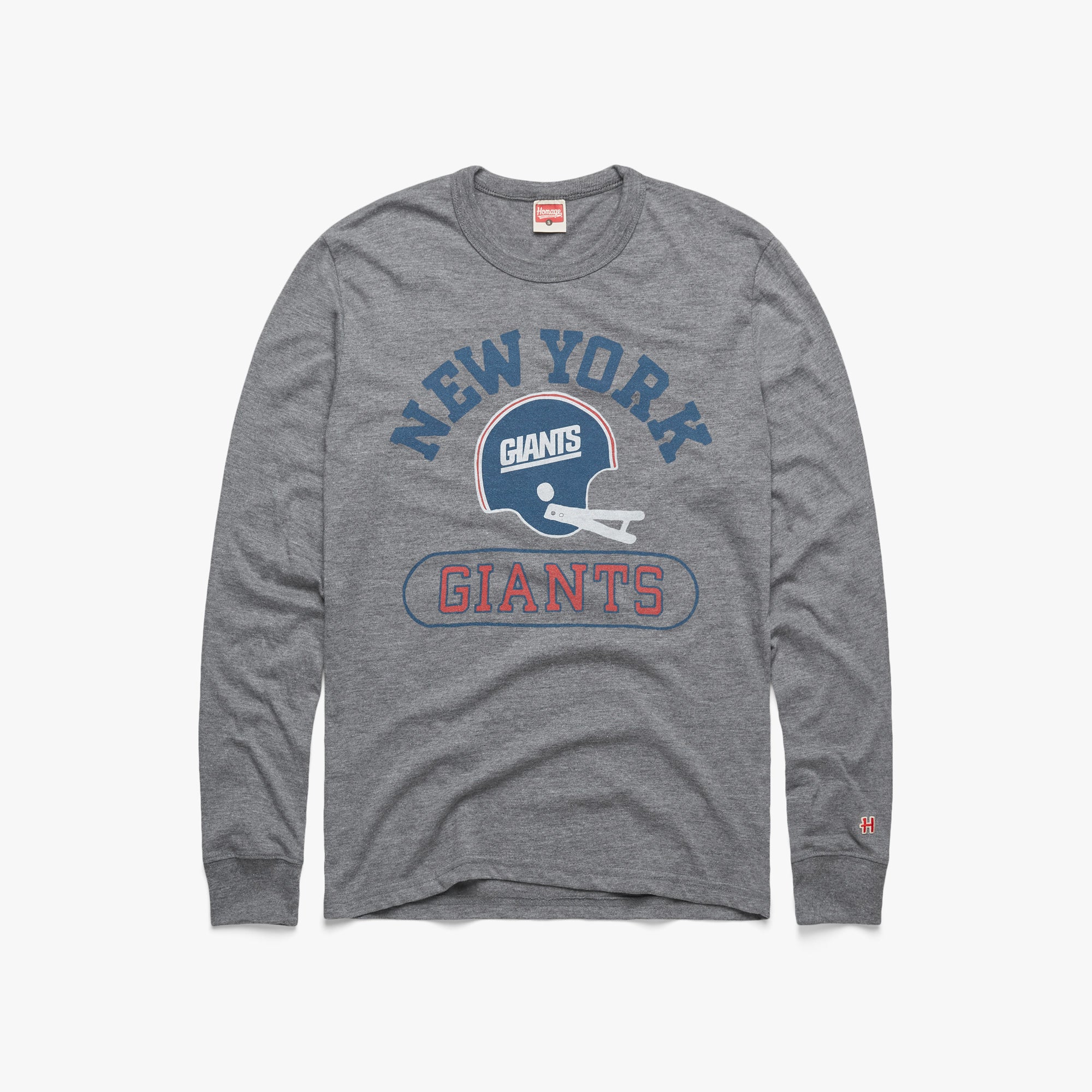 New York Giants Throwback Helmet Long Sleeve Tee Discount Shop