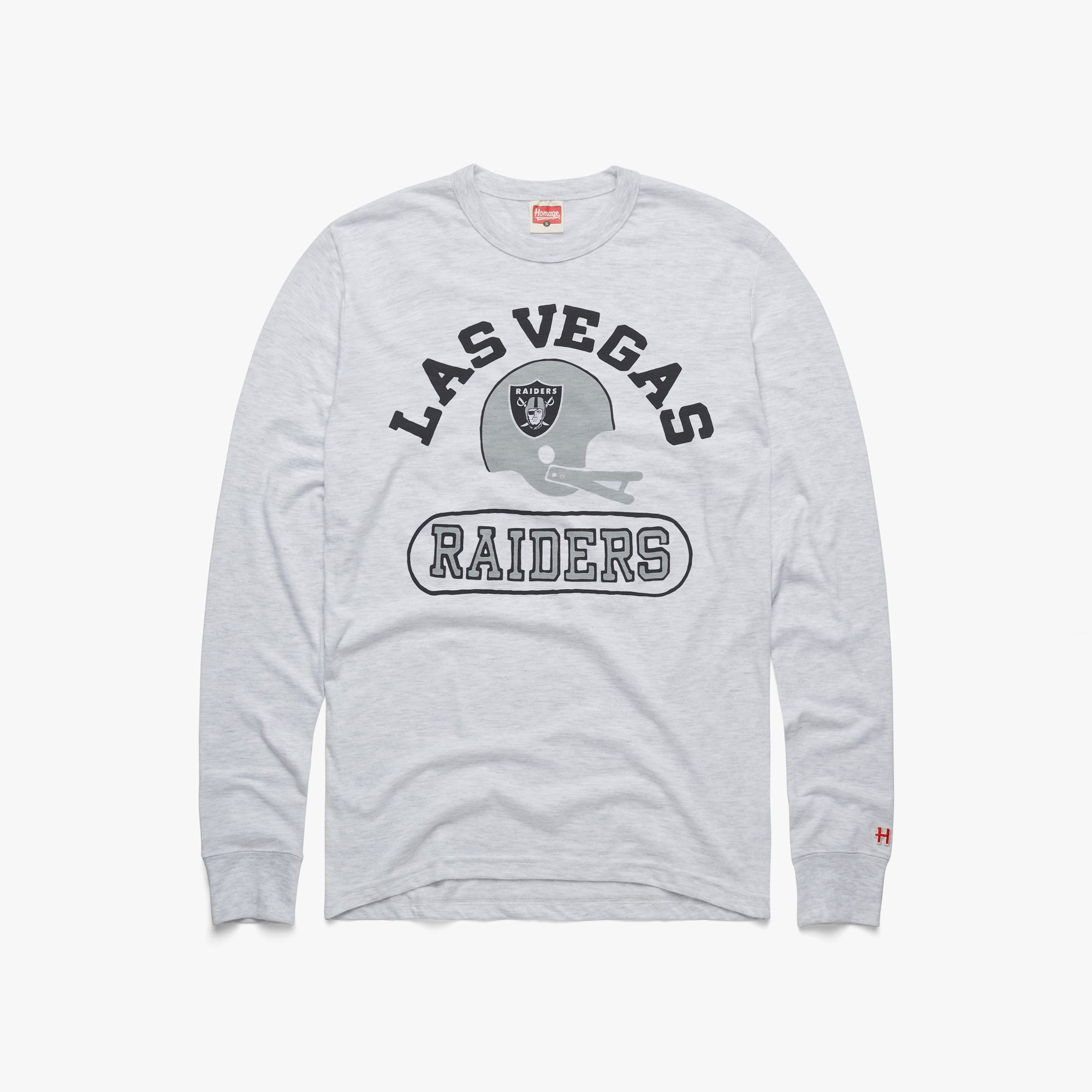 Las Vegas Raiders Throwback Helmet Long Sleeve Tee Cheap Fashionable