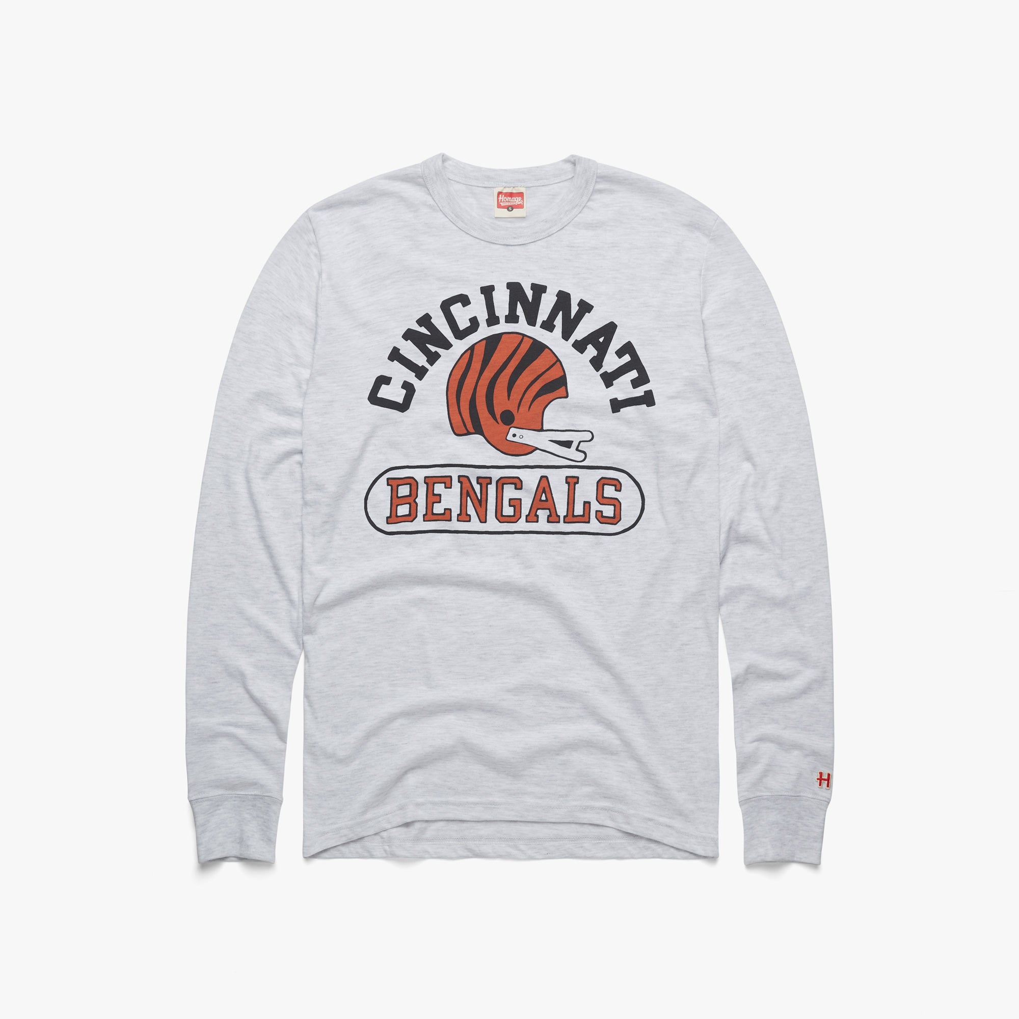 Cincinnati Bengals Throwback Helmet Long Sleeve Tee Enjoy Online