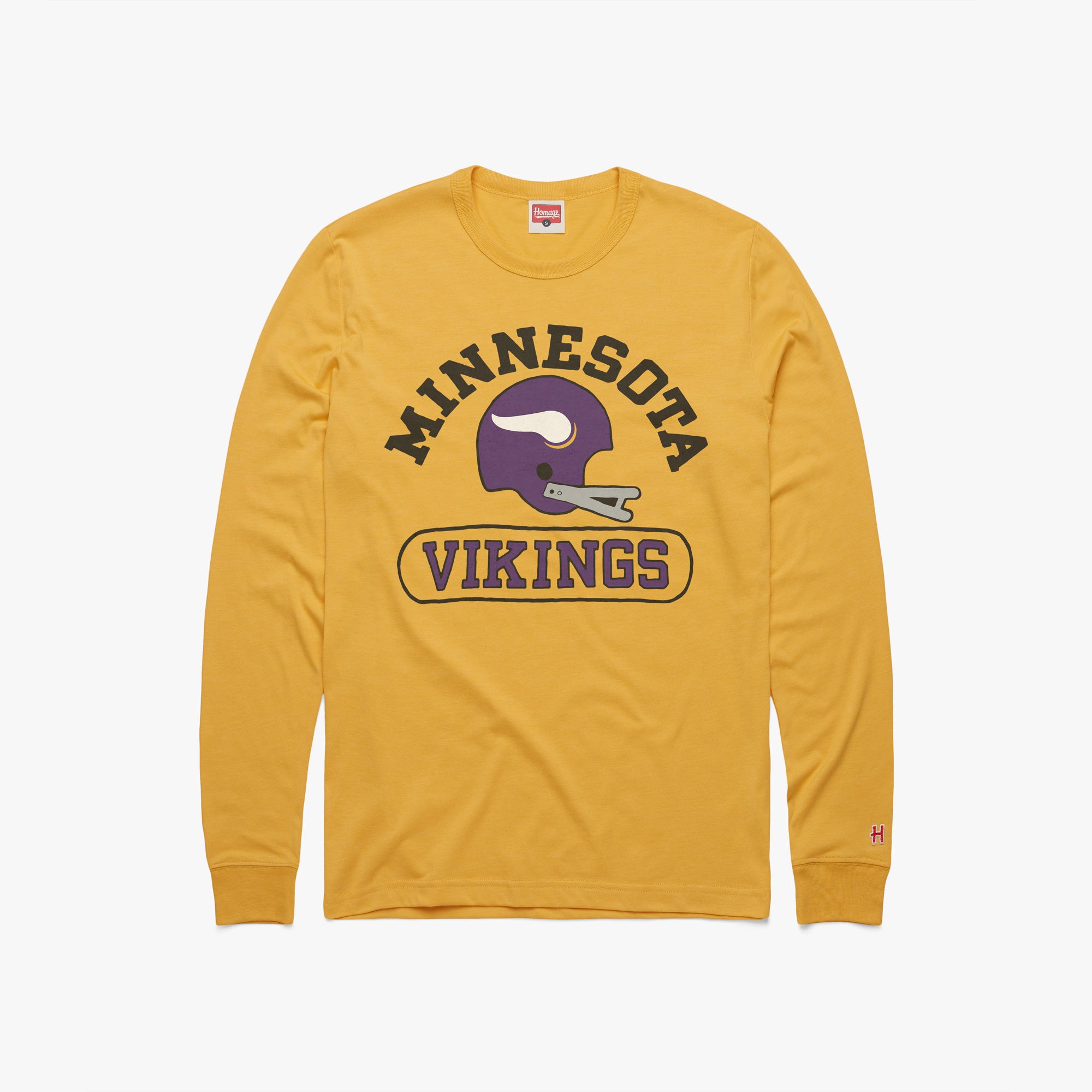 Minnesota Vikings Throwback Helmet Long Sleeve Tee Outlet Affordable