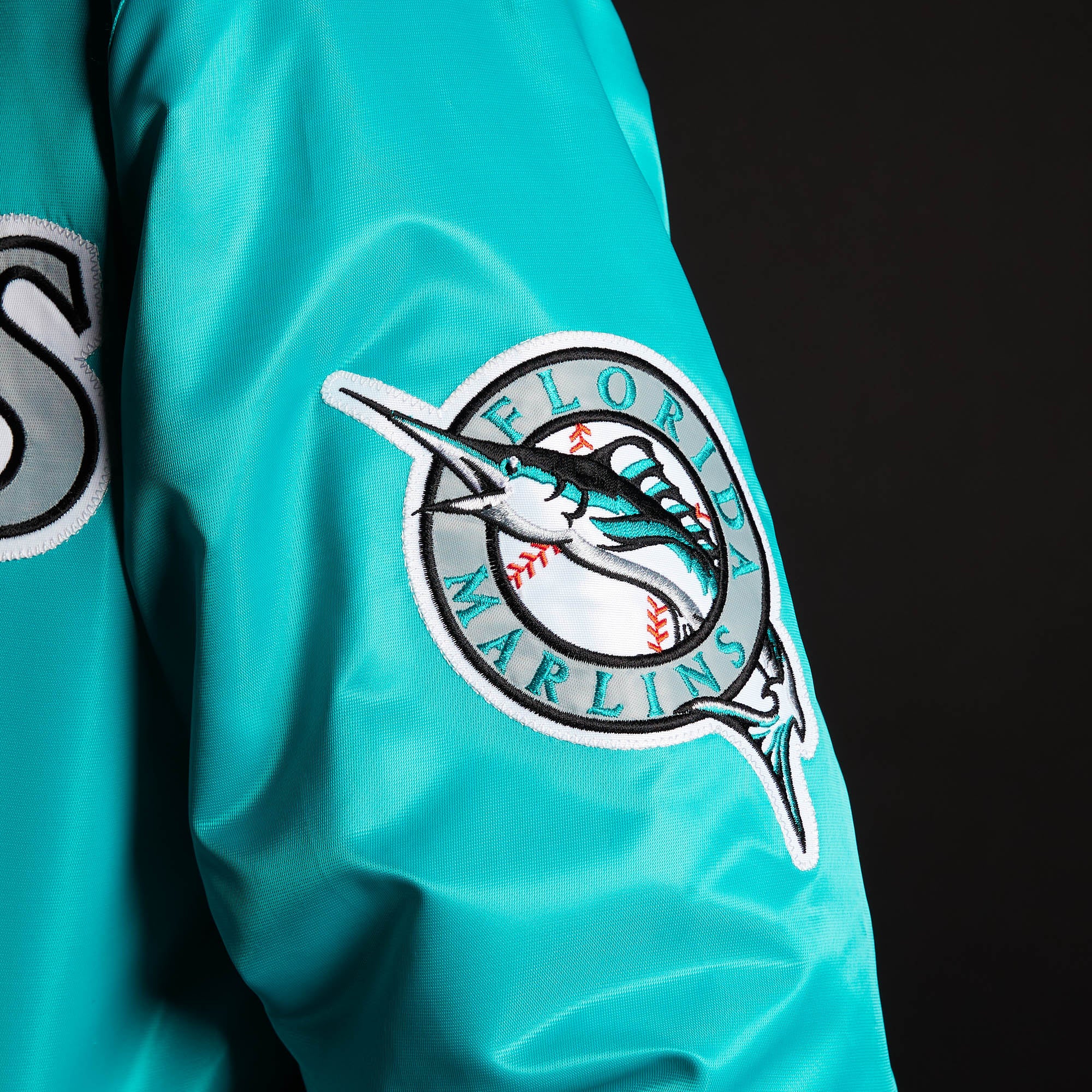 HOMAGE X Starter Marlins Satin Jacket Outlet Get To Buy